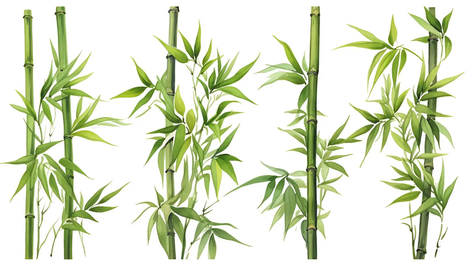 Hand-Drawn Bamboo Trees on White Background — free download from Dotvec