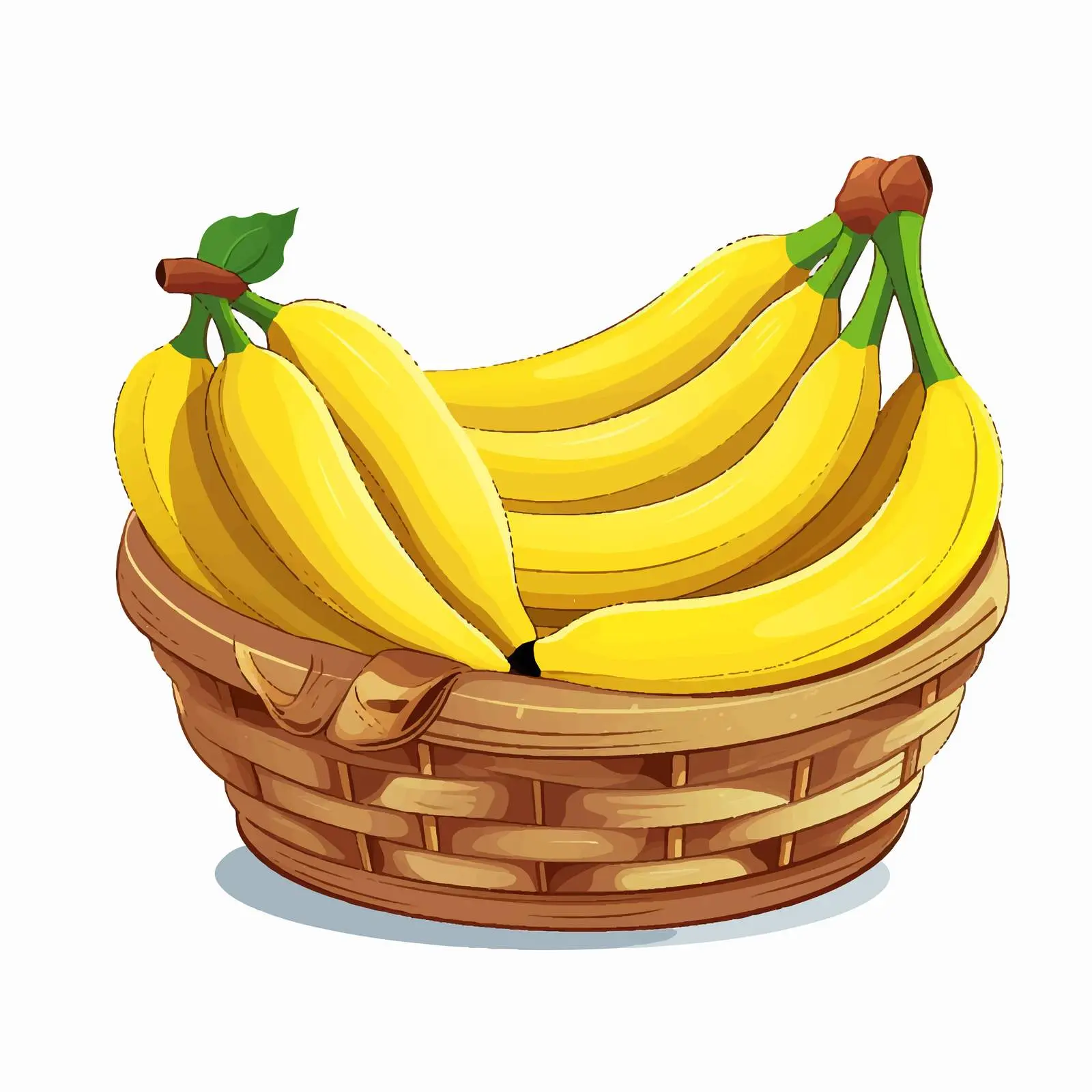 Cartoon Banana in Basket Vector Illustration — free download from Dotvec