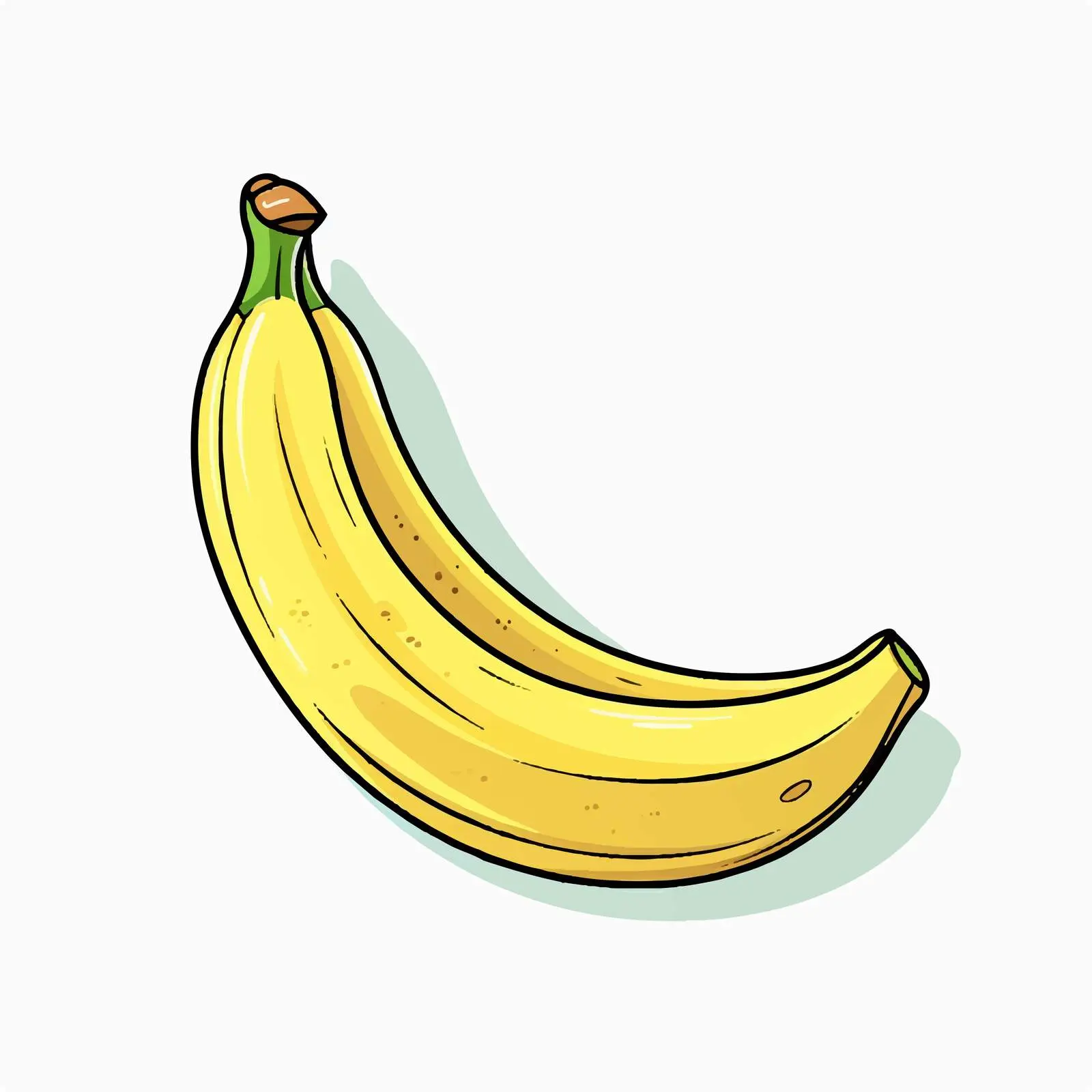Cartoon Banana Line Art Vector Illustration — free download from Dotvec