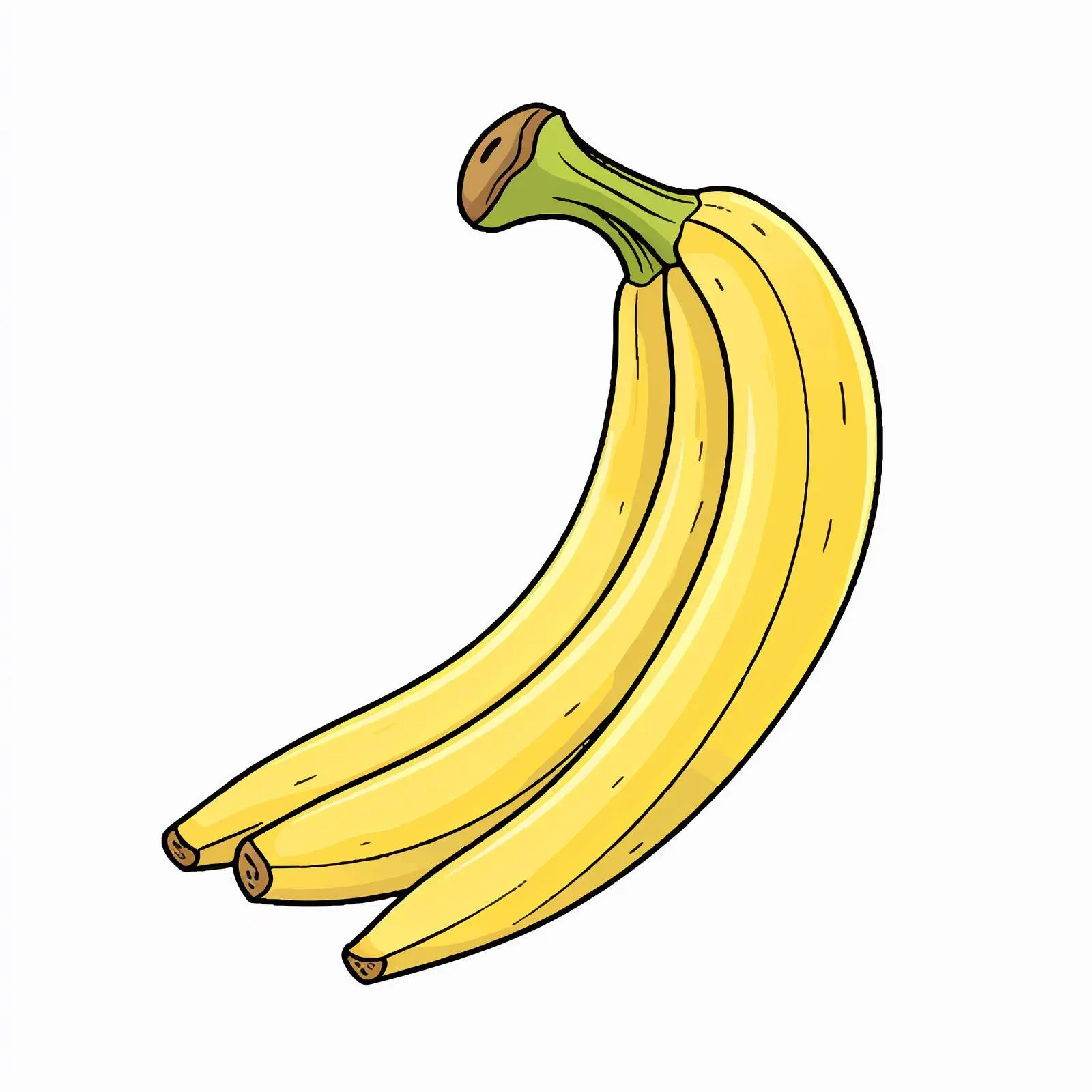 Cartoon Banana Line Vector Illustration — free download from Dotvec