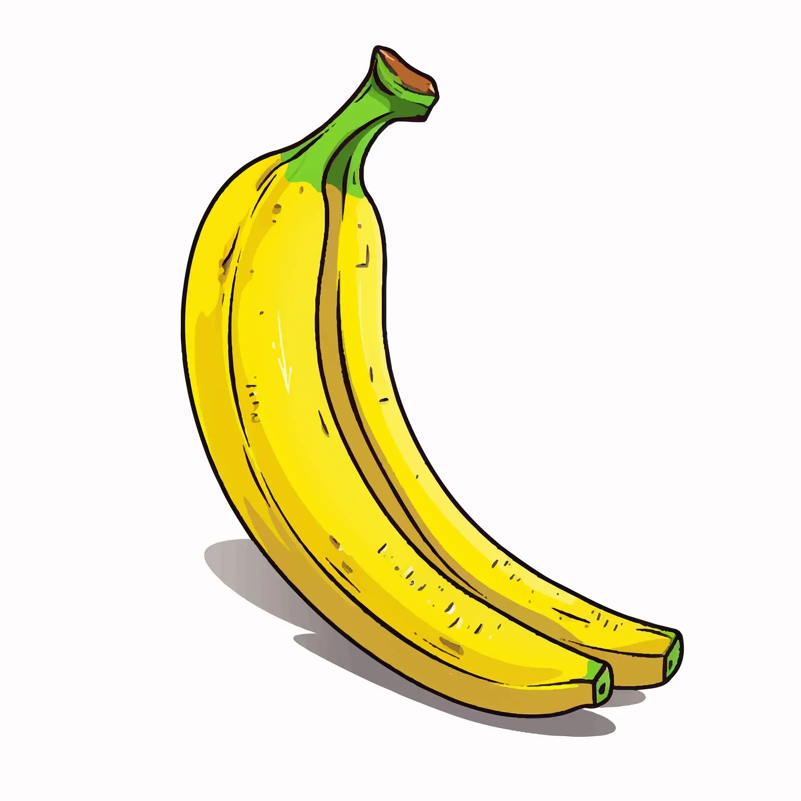 Cartoon Banana Line Vector Illustration — free download from Dotvec