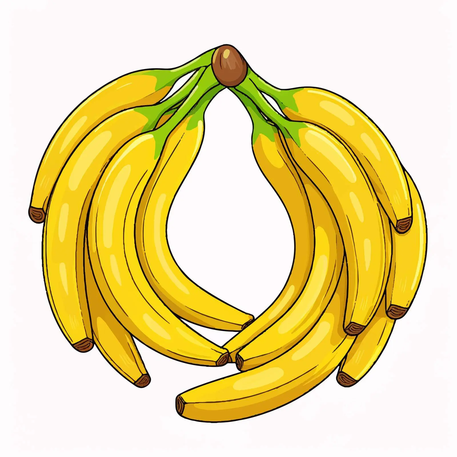 Banana Line Vector Illustration on White Background — free download from Dotvec
