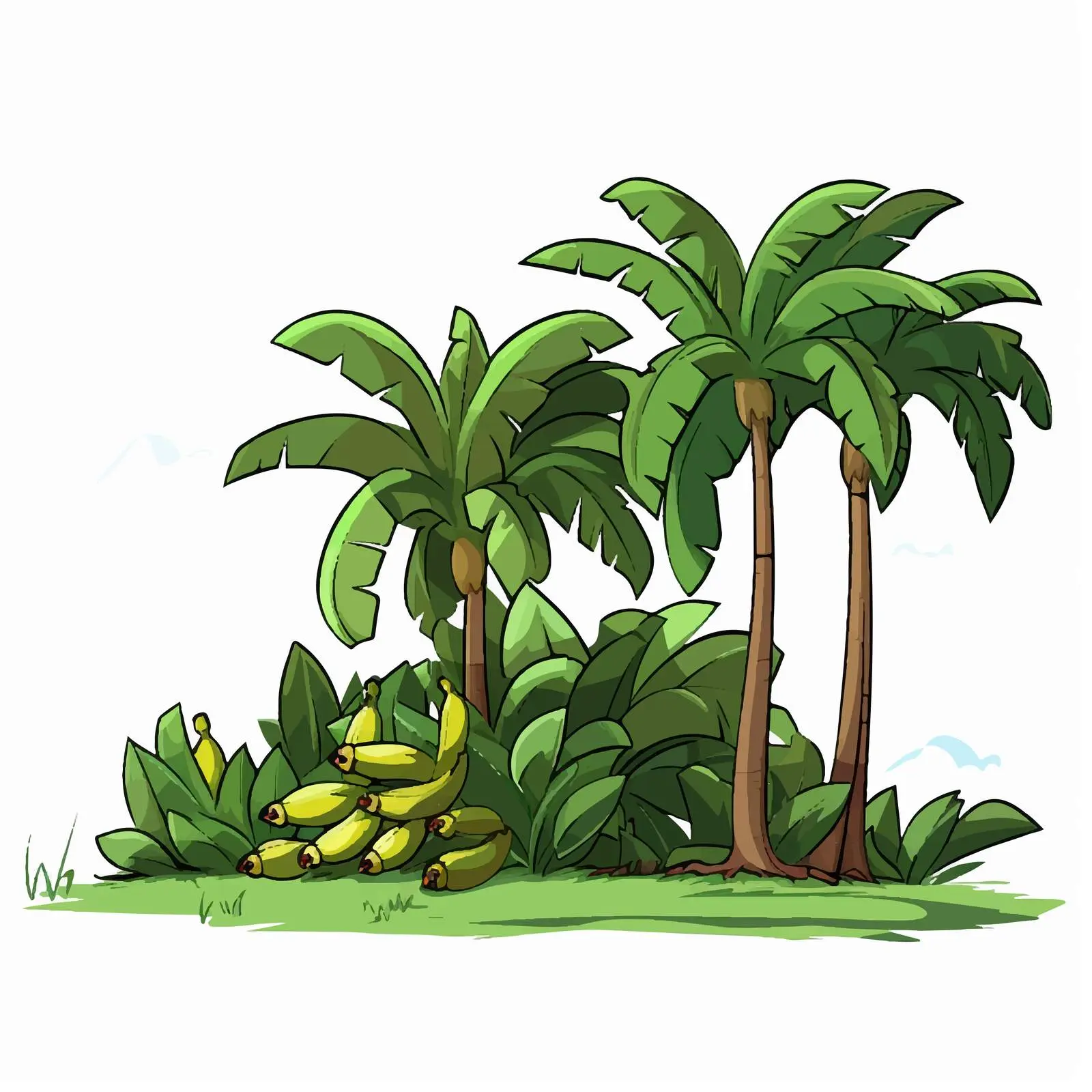 Cartoon Banana Tree Vector Illustration — free download from Dotvec