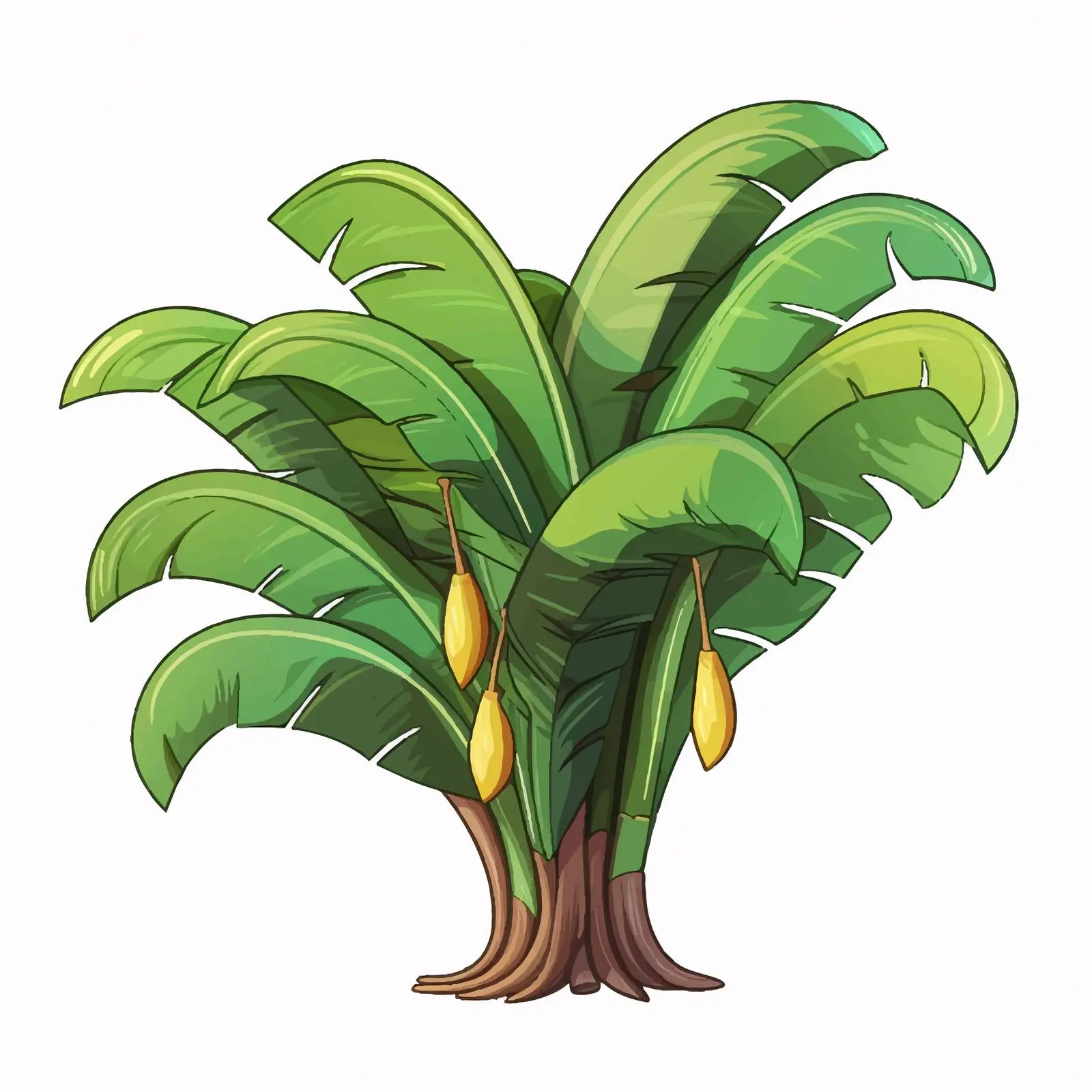 Cartoon Banana Tree Vector Illustration — free download from Dotvec