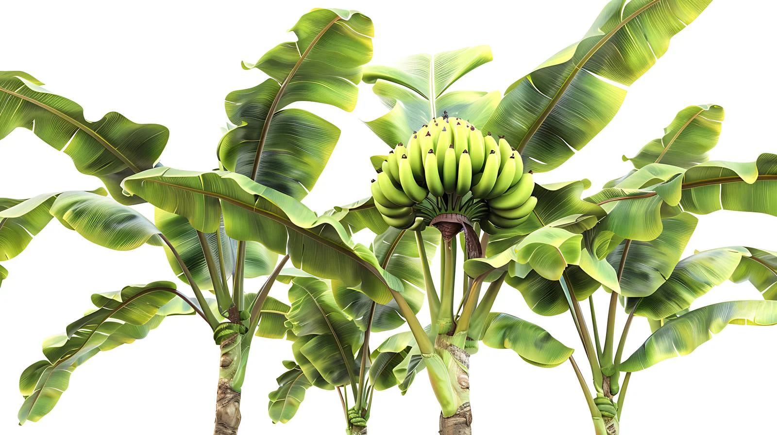 Isolated Banana Tree with Green Fruits — free download from Dotvec