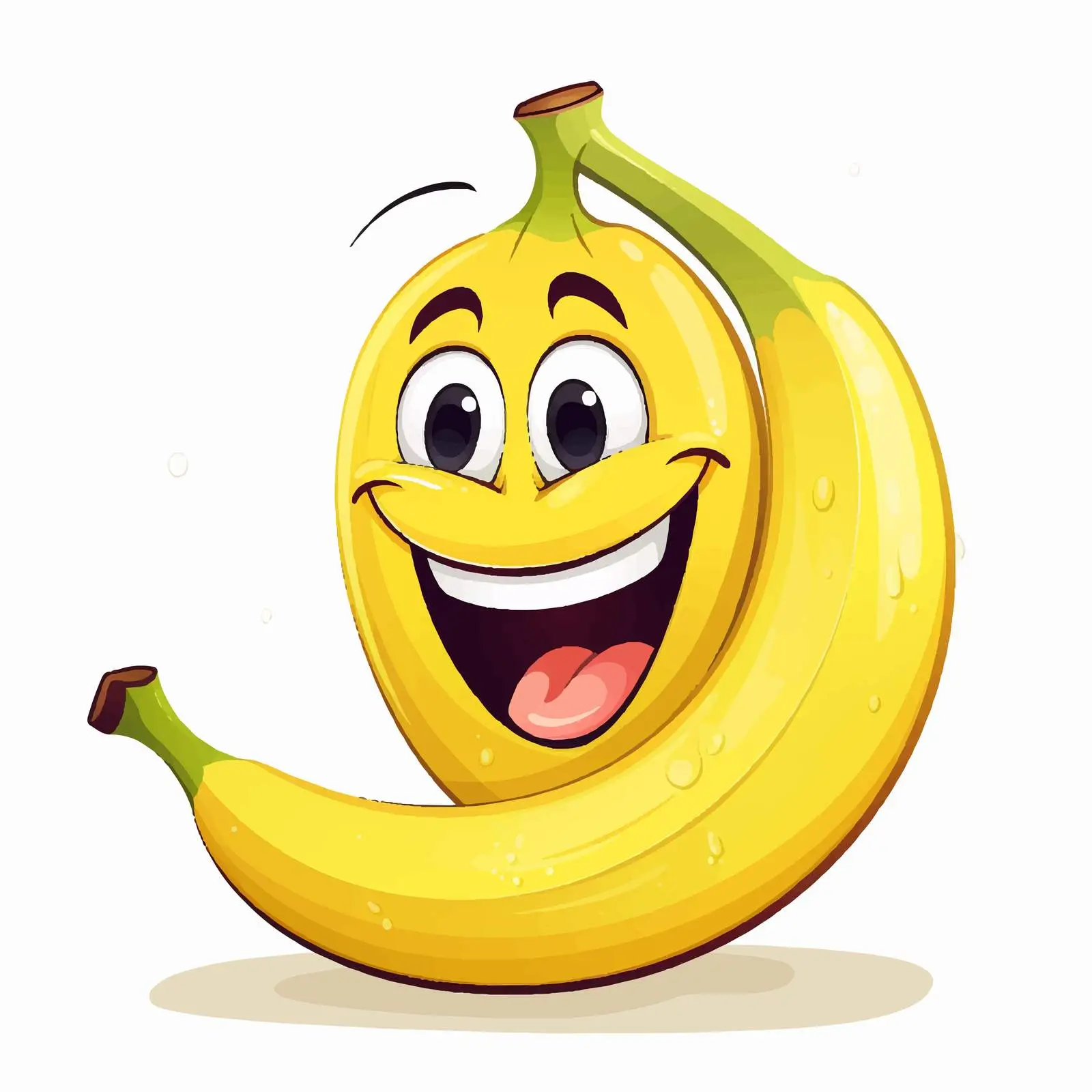 Cartoon Banana with Silly Face Vector Illustration — free download from Dotvec