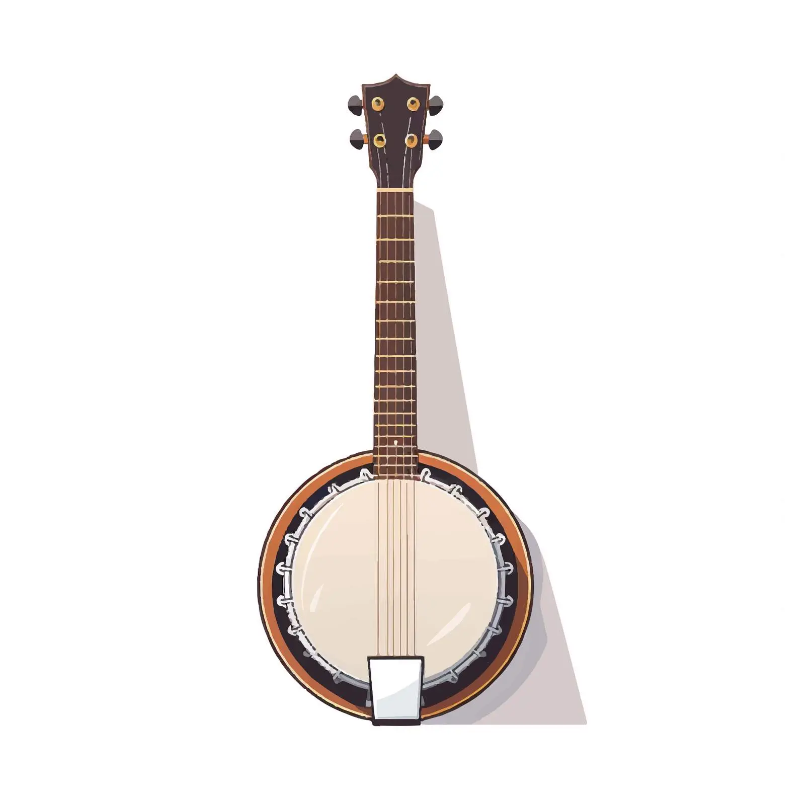 Acoustic Wooden Banjo with Fretboard Vector — free download from Dotvec
