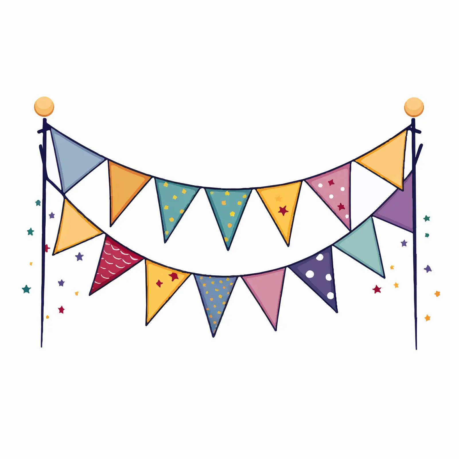 Happy Birthday Festival Pennant Banner Design — free download from Dotvec