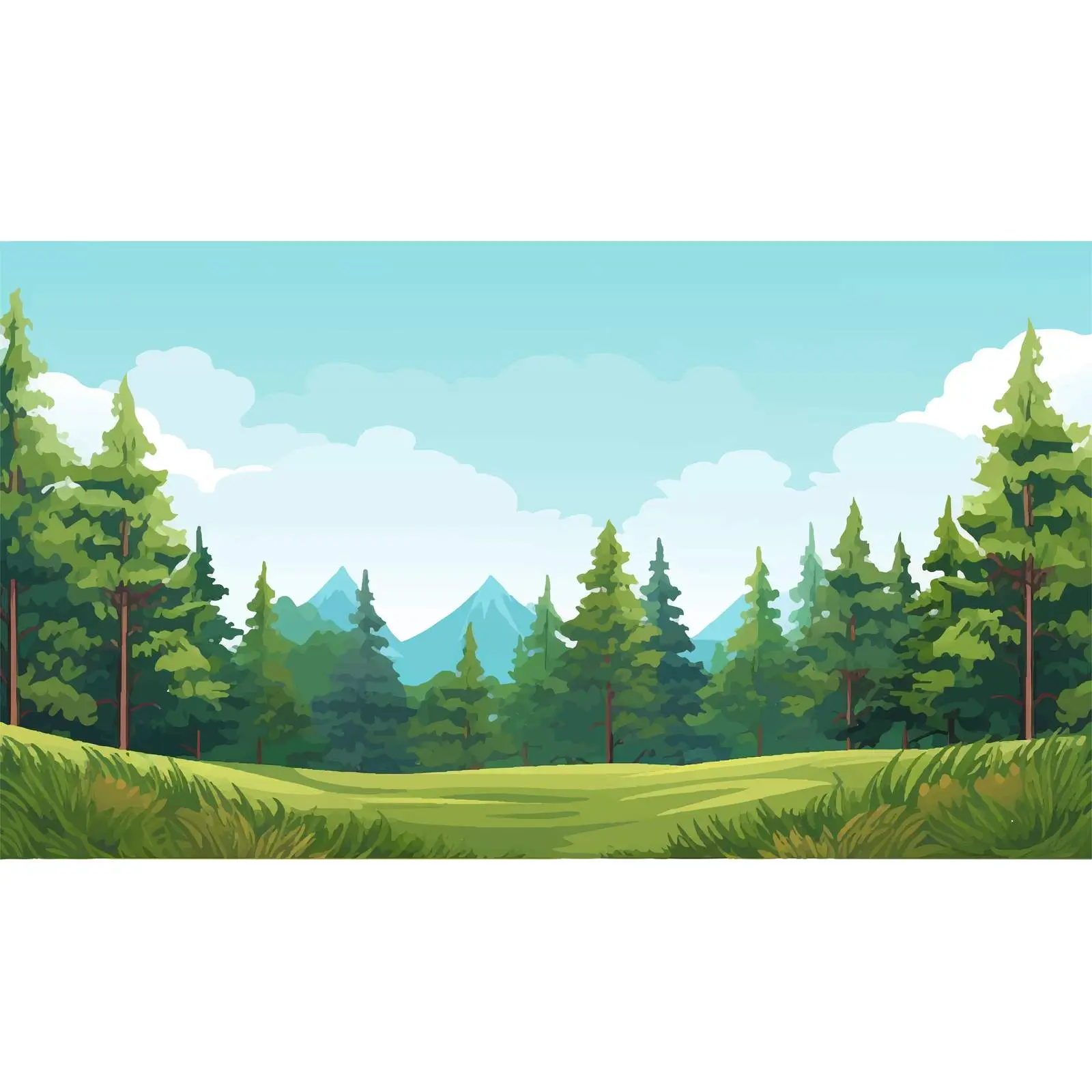 Natural Scene Banner with Green Landscape — free download from Dotvec