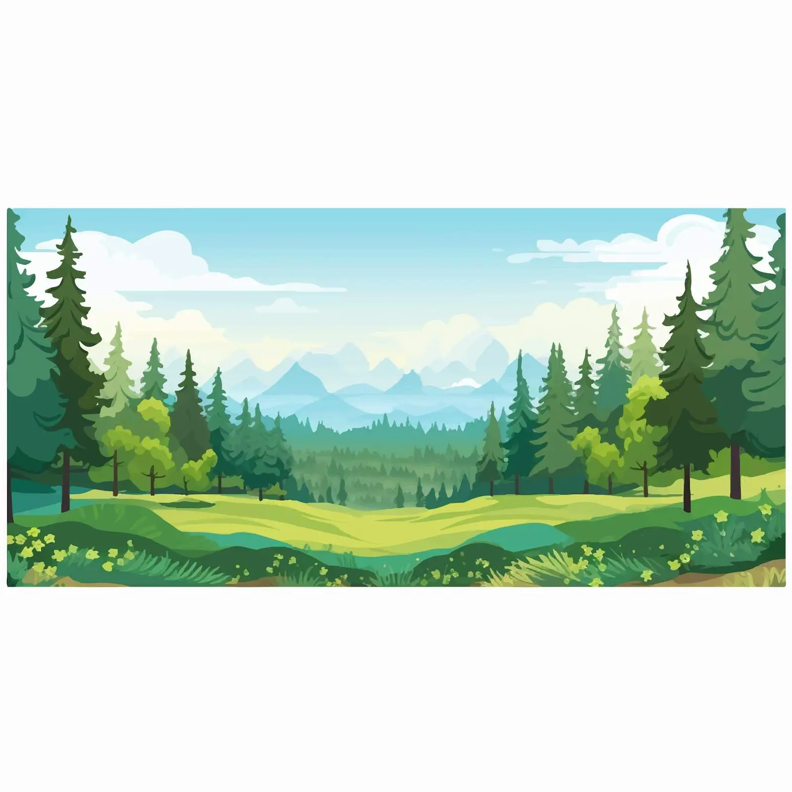 Natural Scenery Banner with Green Landscape — free download from Dotvec