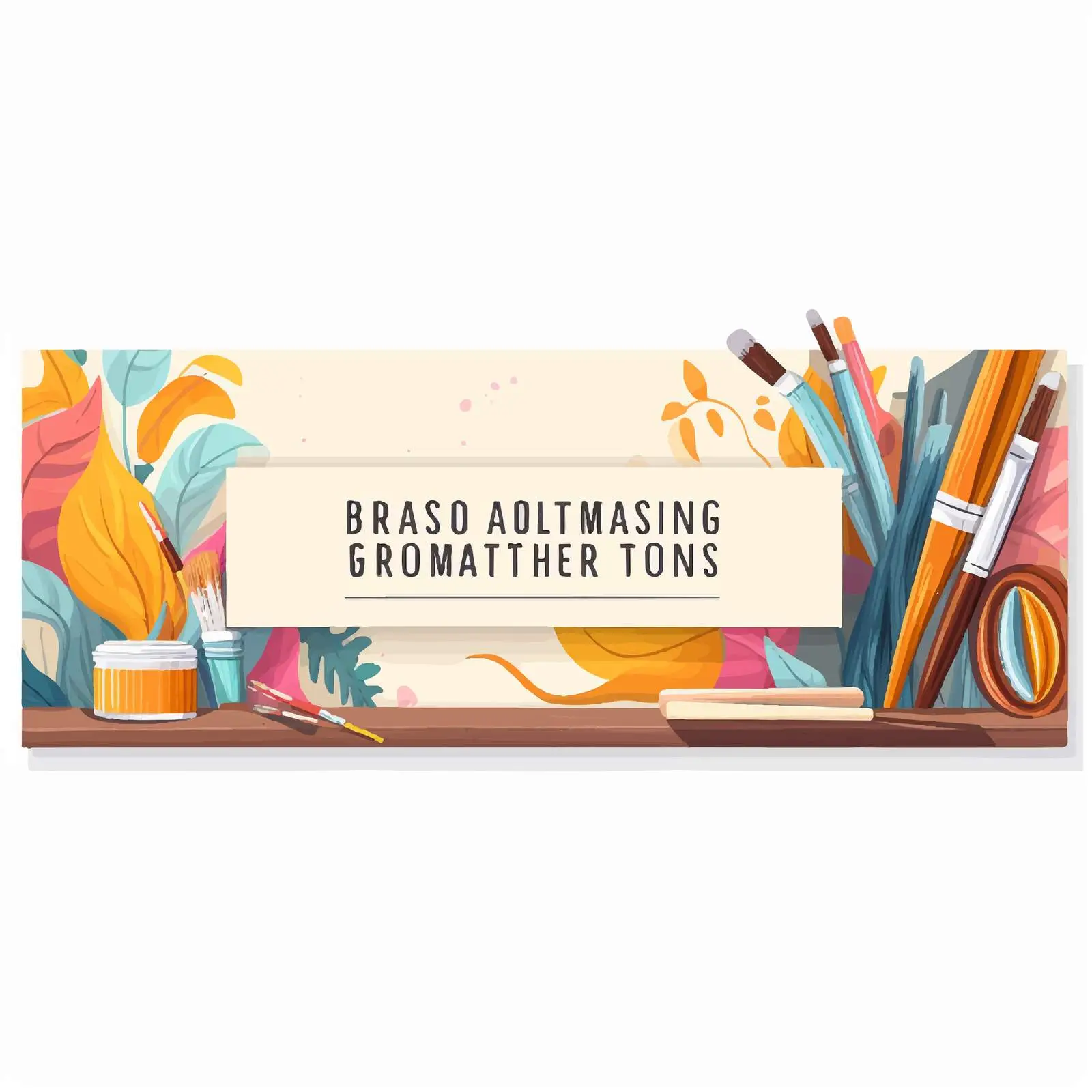 Art Supplies Border Promo Background – free art workshop image from Dotvec