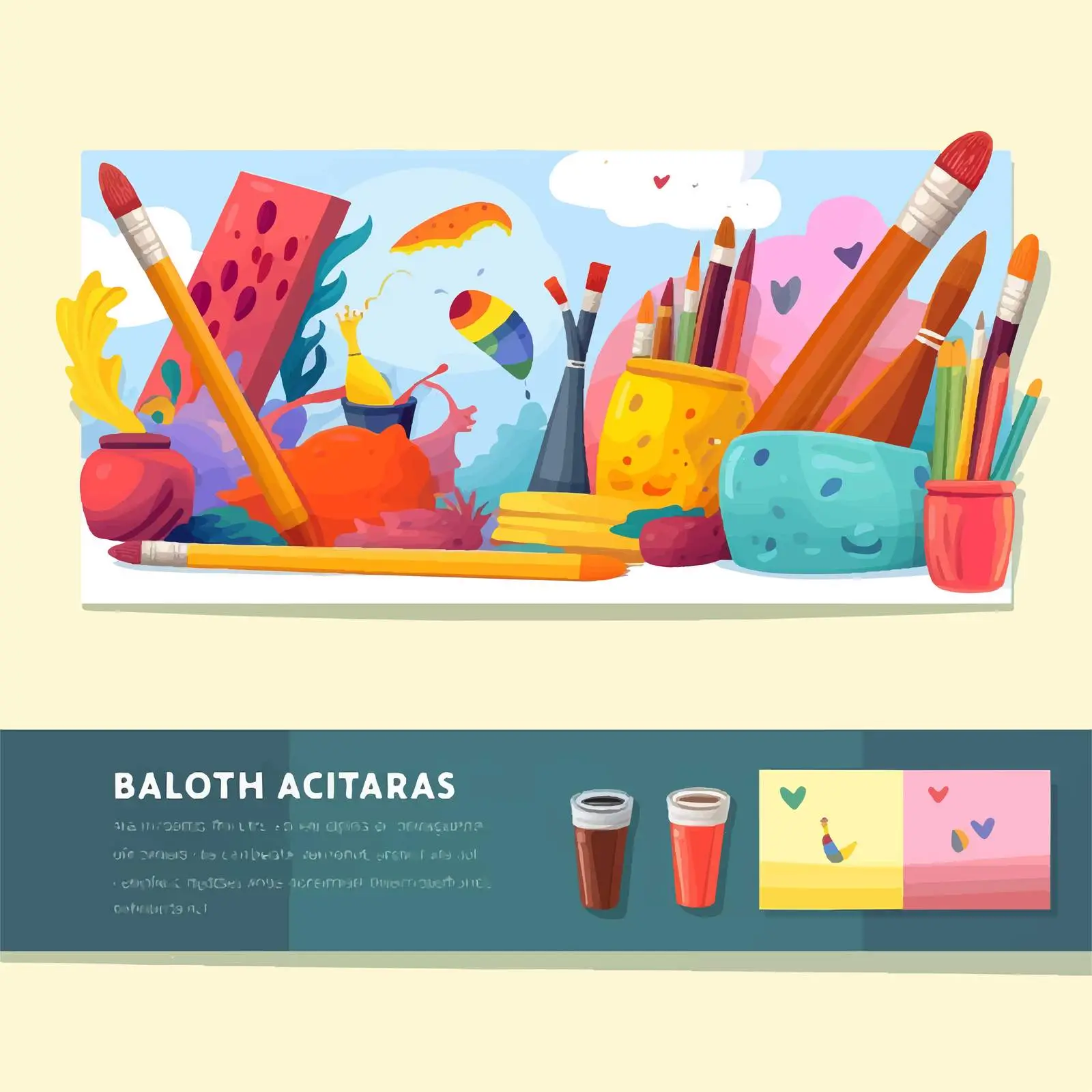 Art Supplies Border Banner for Creative Promotions — free download from Dotvec