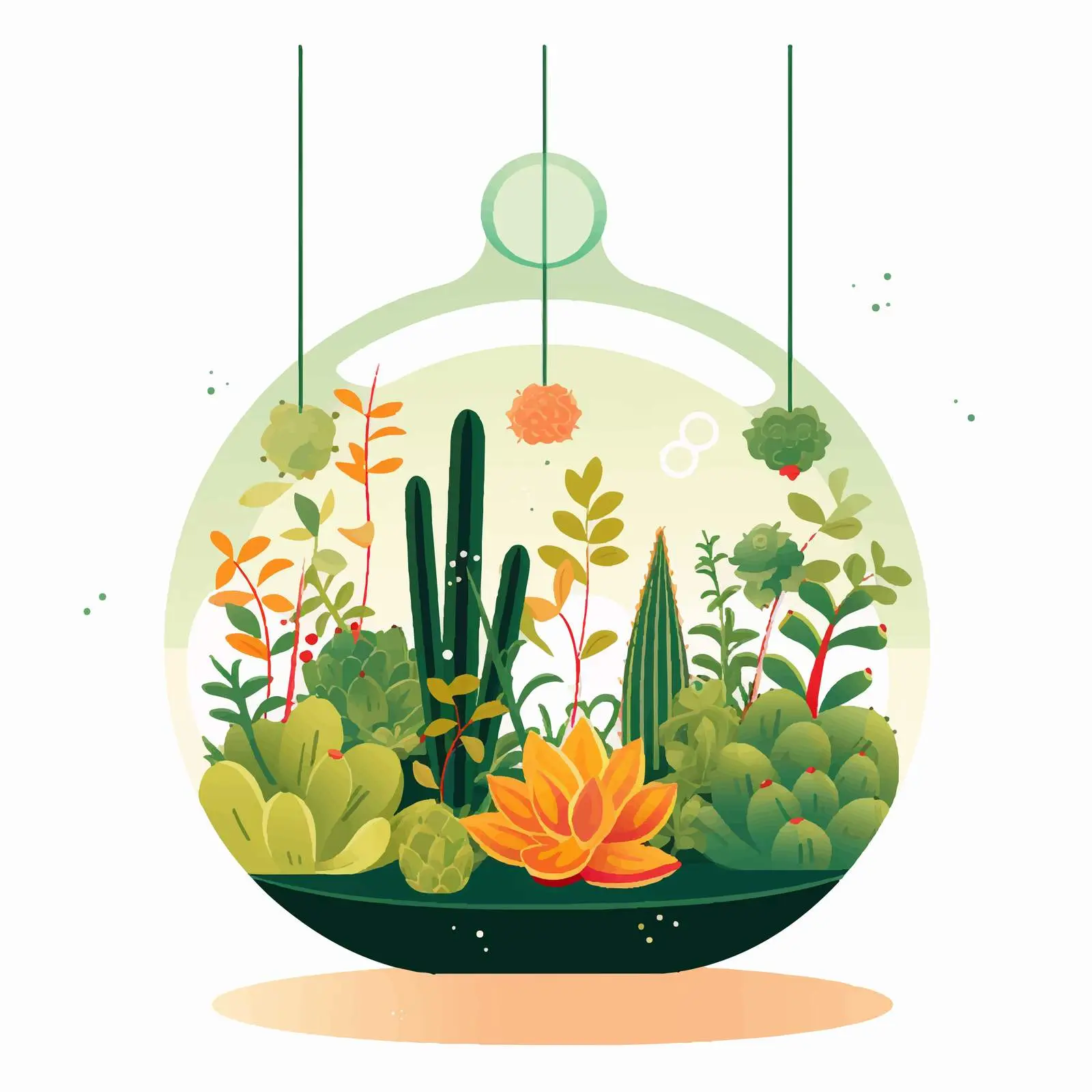 Succulent Plant Banner with Cactuses and Greens — free download from Dotvec