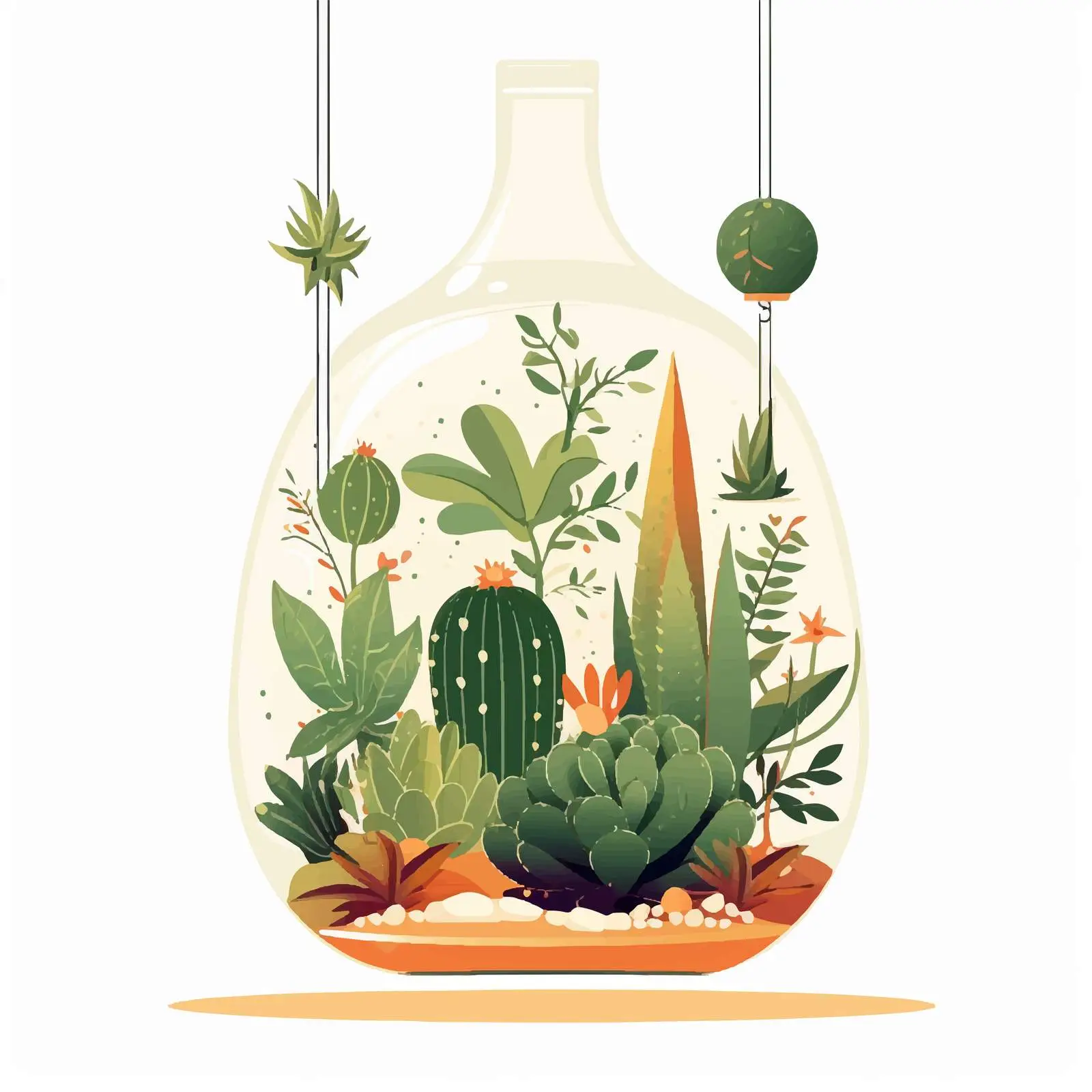 Succulent and Cactus Plant Banner Illustration — free download from Dotvec