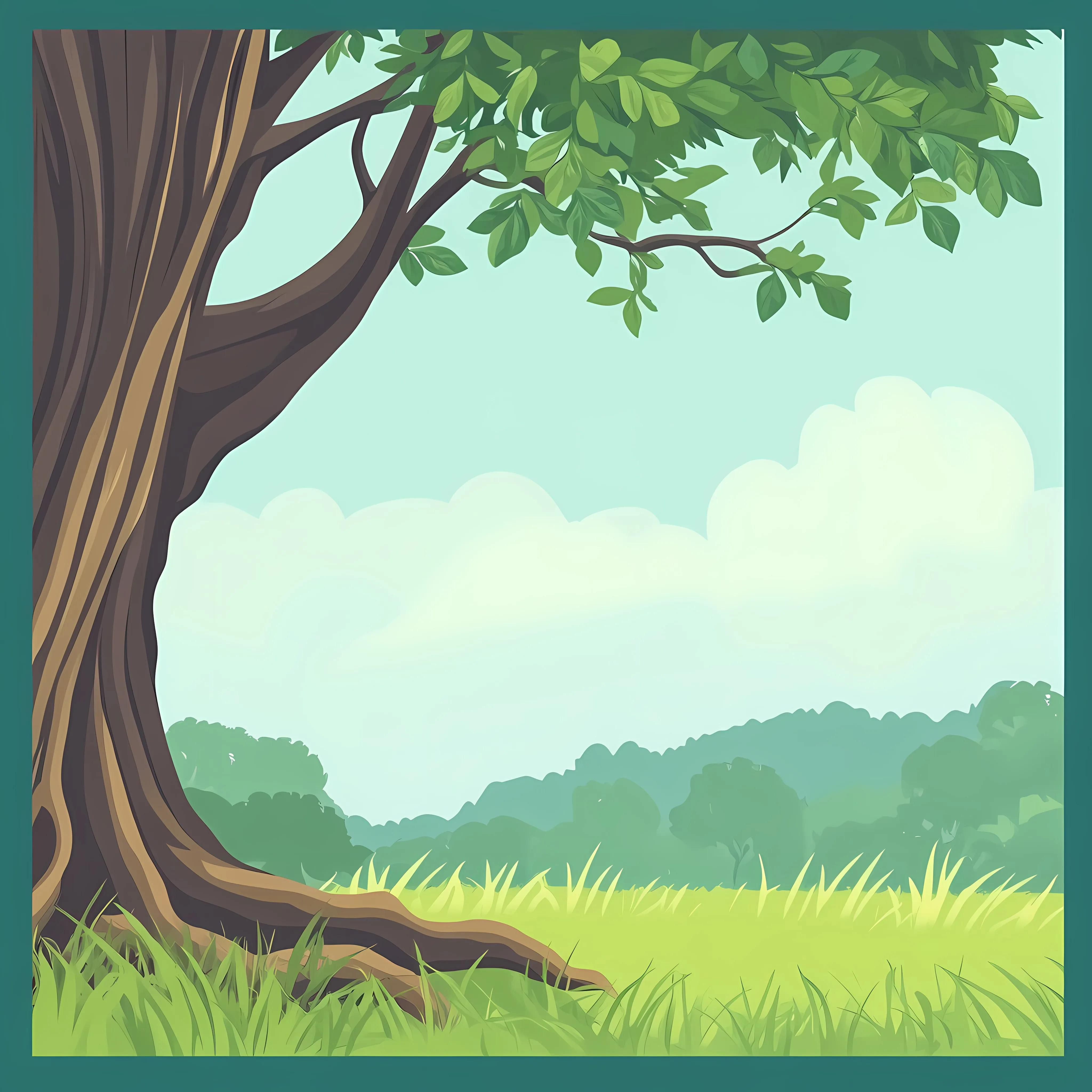 Banyan Tree and Grass Vector Illustration — free download from Dotvec