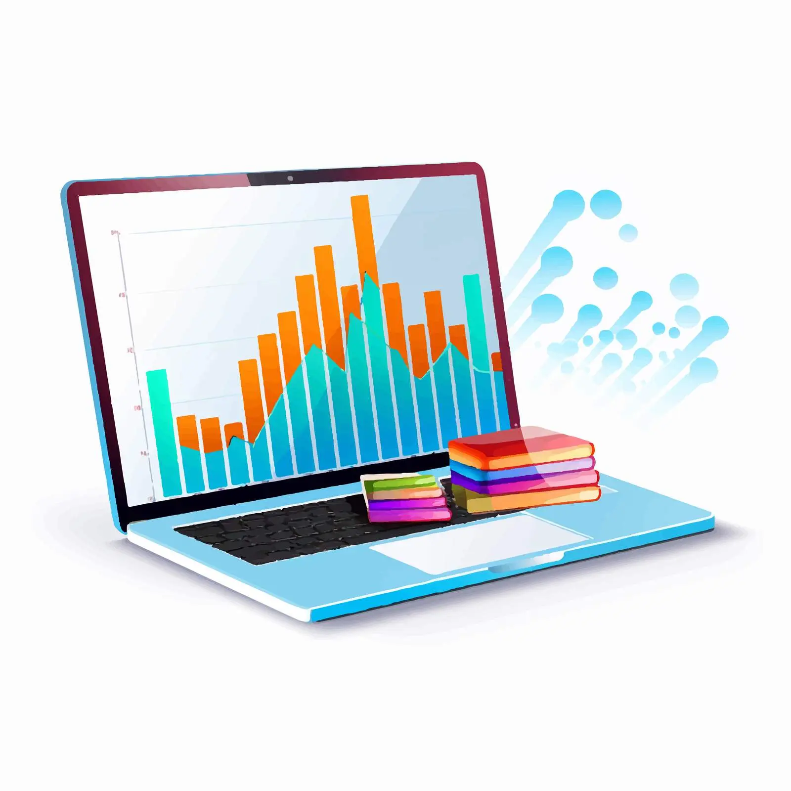 Bar Chart Trend Analysis on Laptop Screen — free download from Dotvec