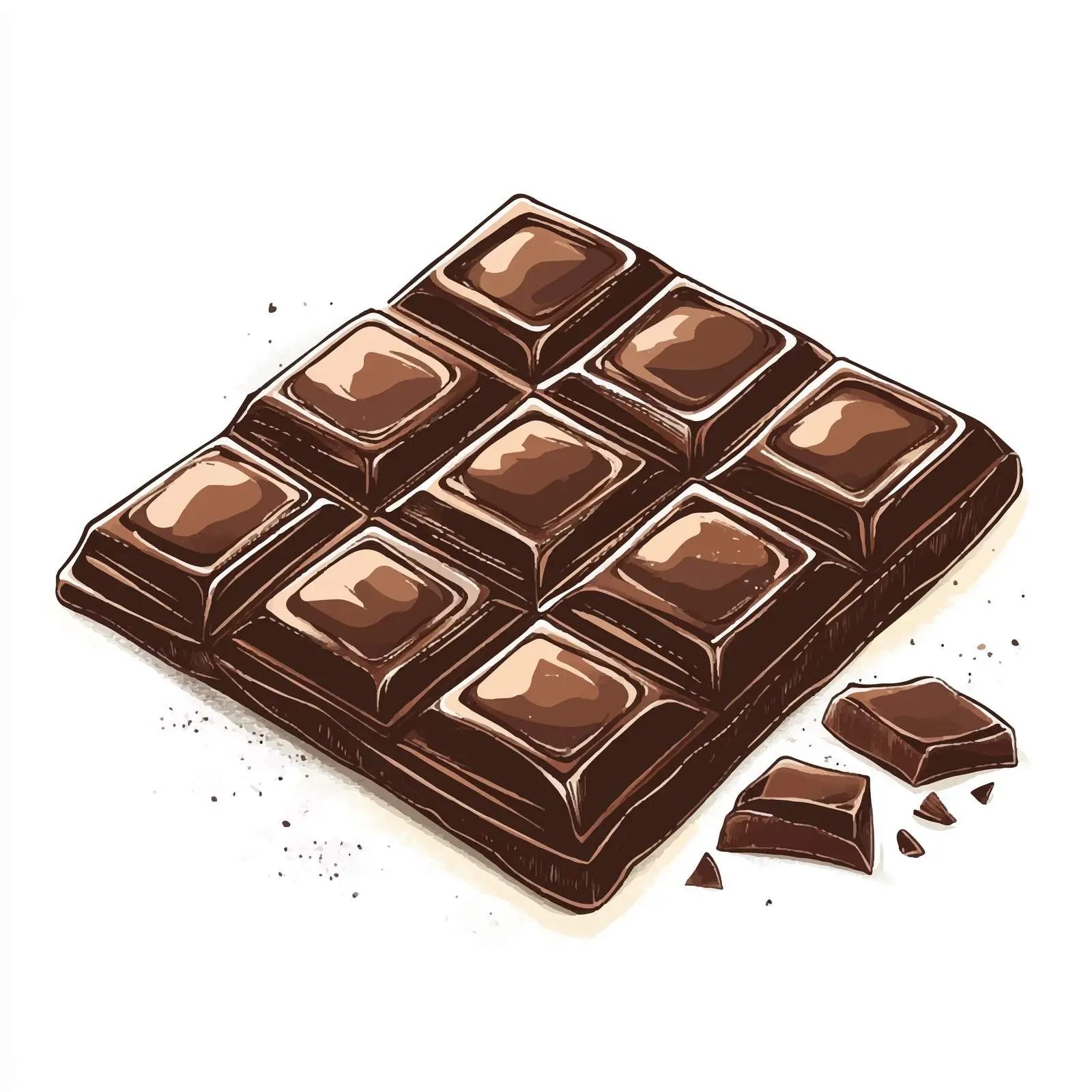 Sketch of Isolated Chocolate Bar — free download from Dotvec