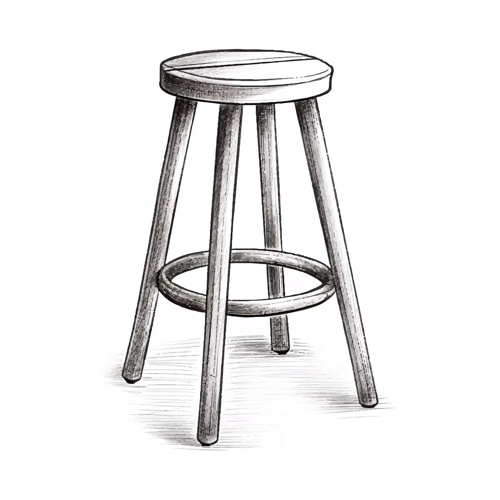 Bar Stool Vector Sketch Illustration – free digital drawing image from Dotvec