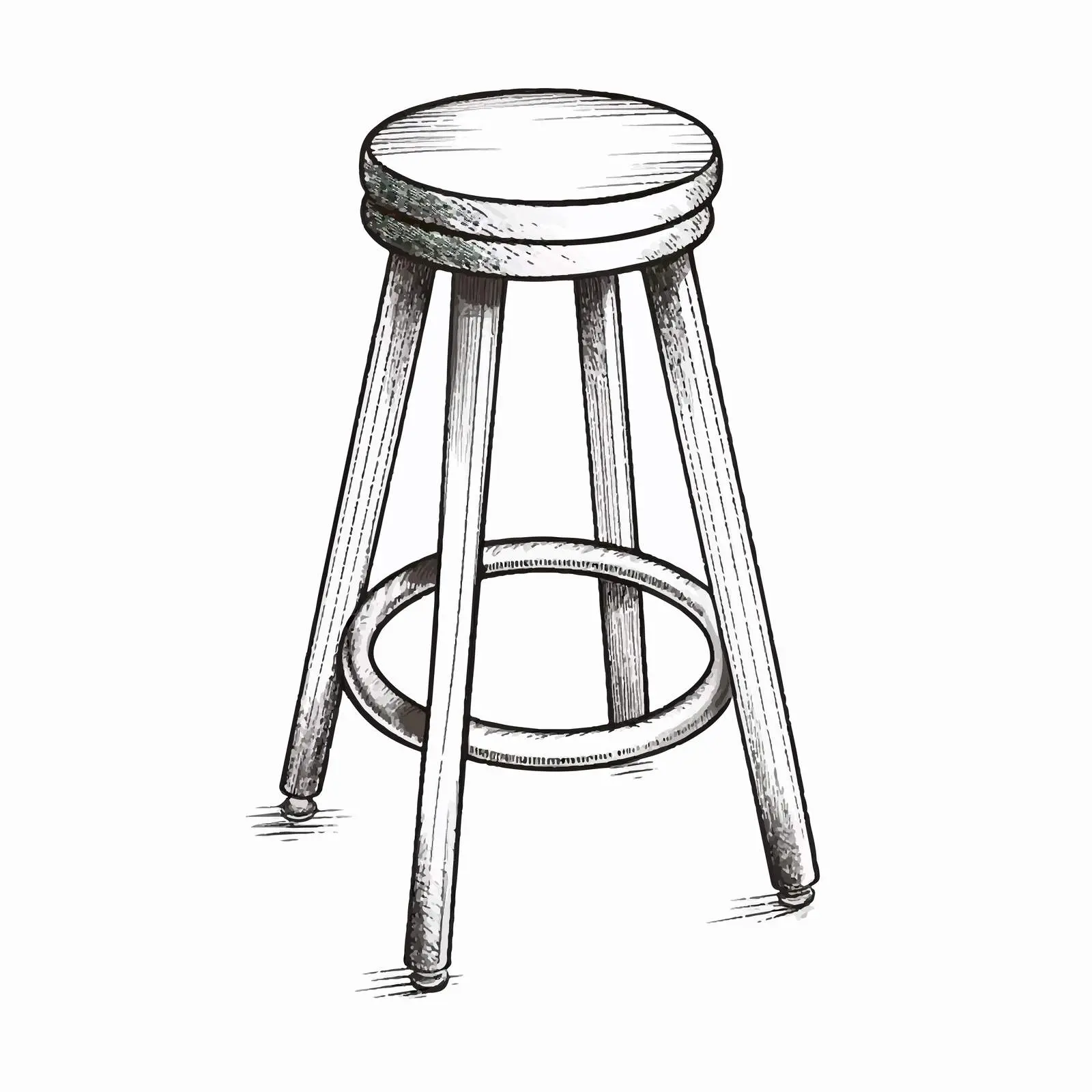 Bar Stool Vector Sketch Illustration on White Background — free download from Dotvec