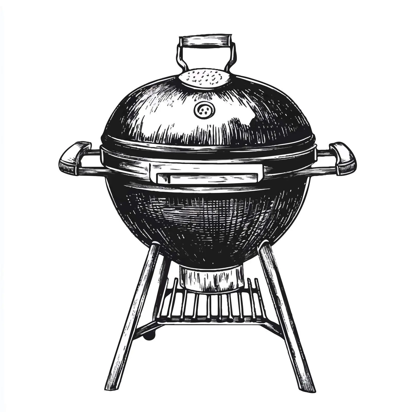 Black and White Barbecue Illustration — free download from Dotvec