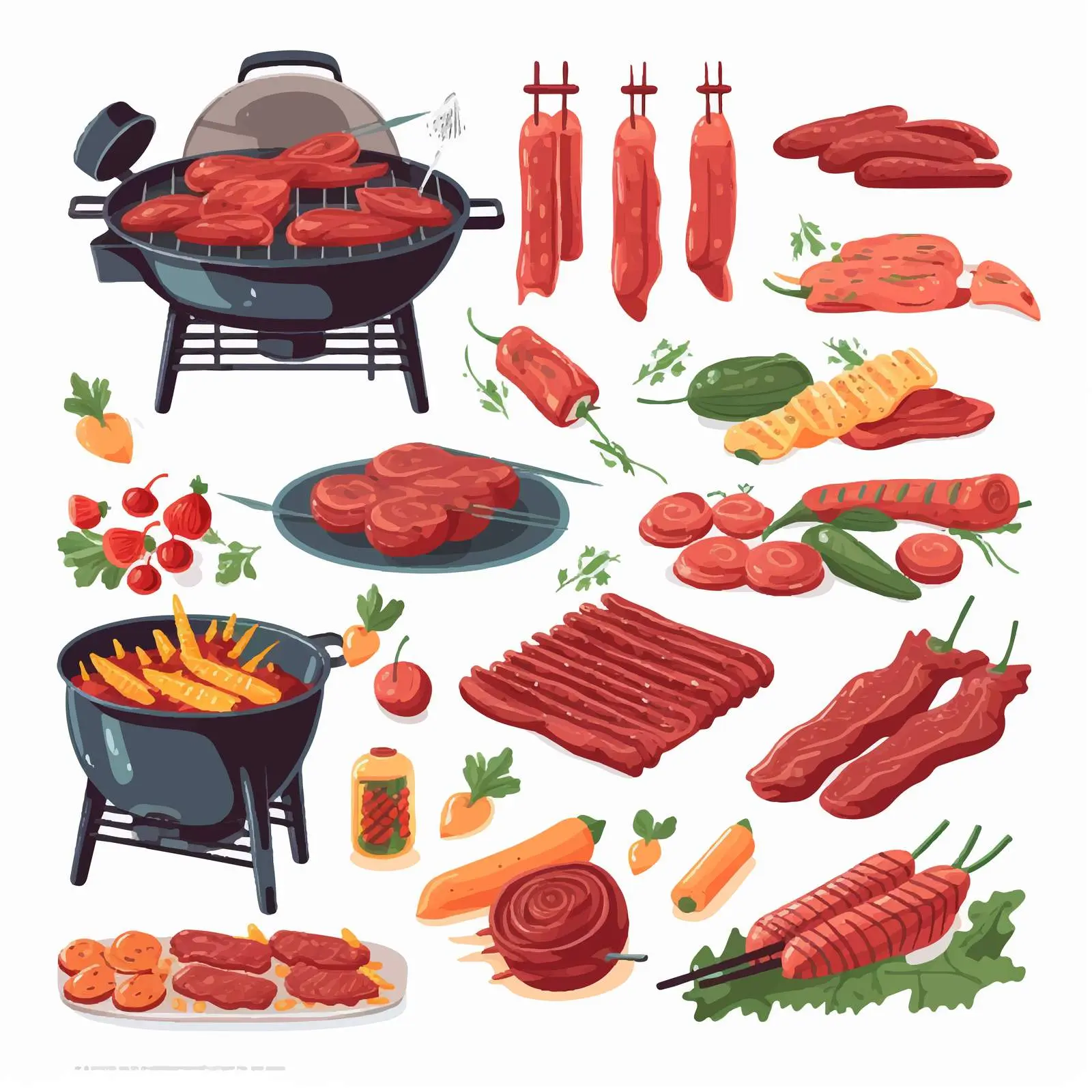 Flat Vector Barbecue Elements Collection — free download from Dotvec