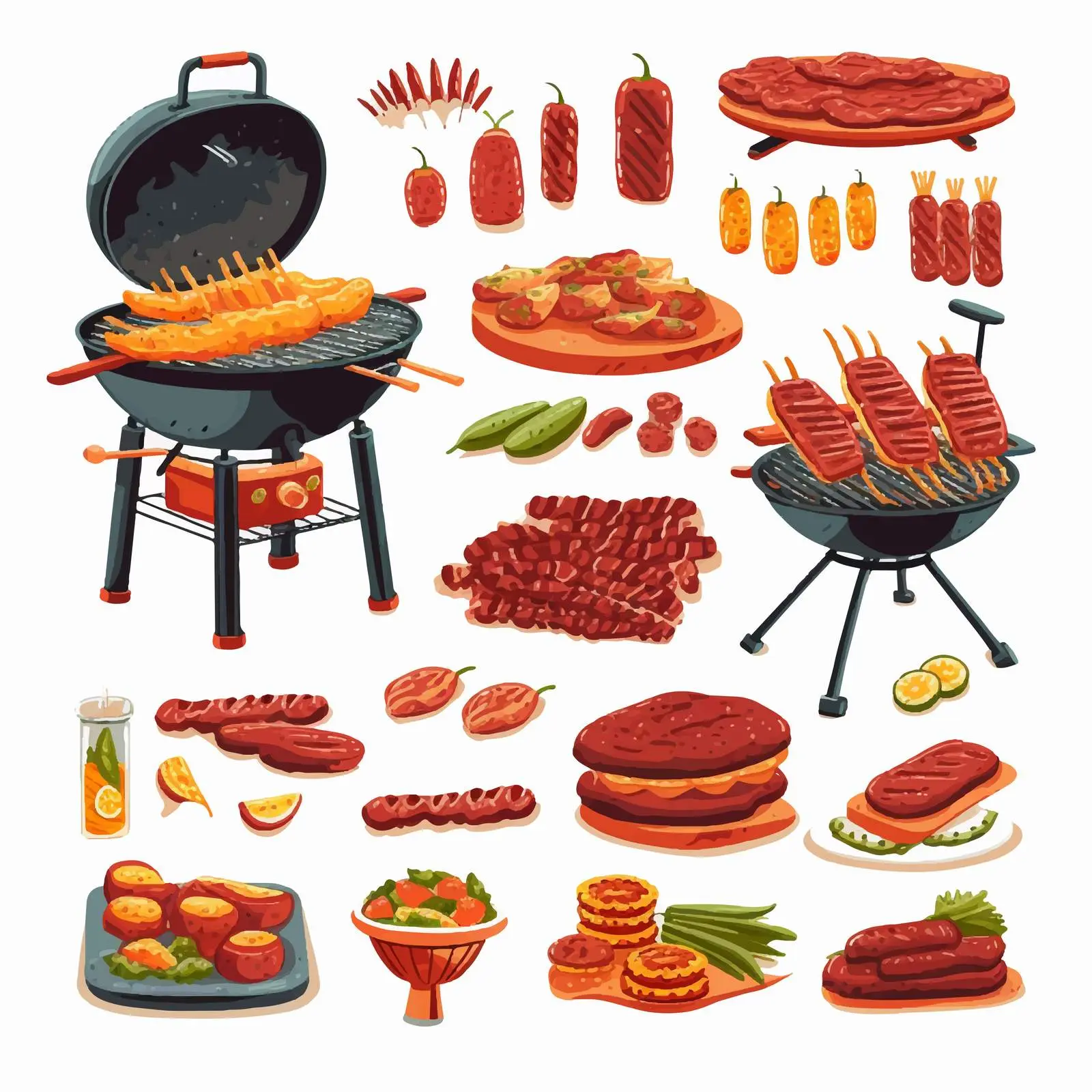 Flat Vector BBQ Elements Collection for Design – free seasoning image from Dotvec