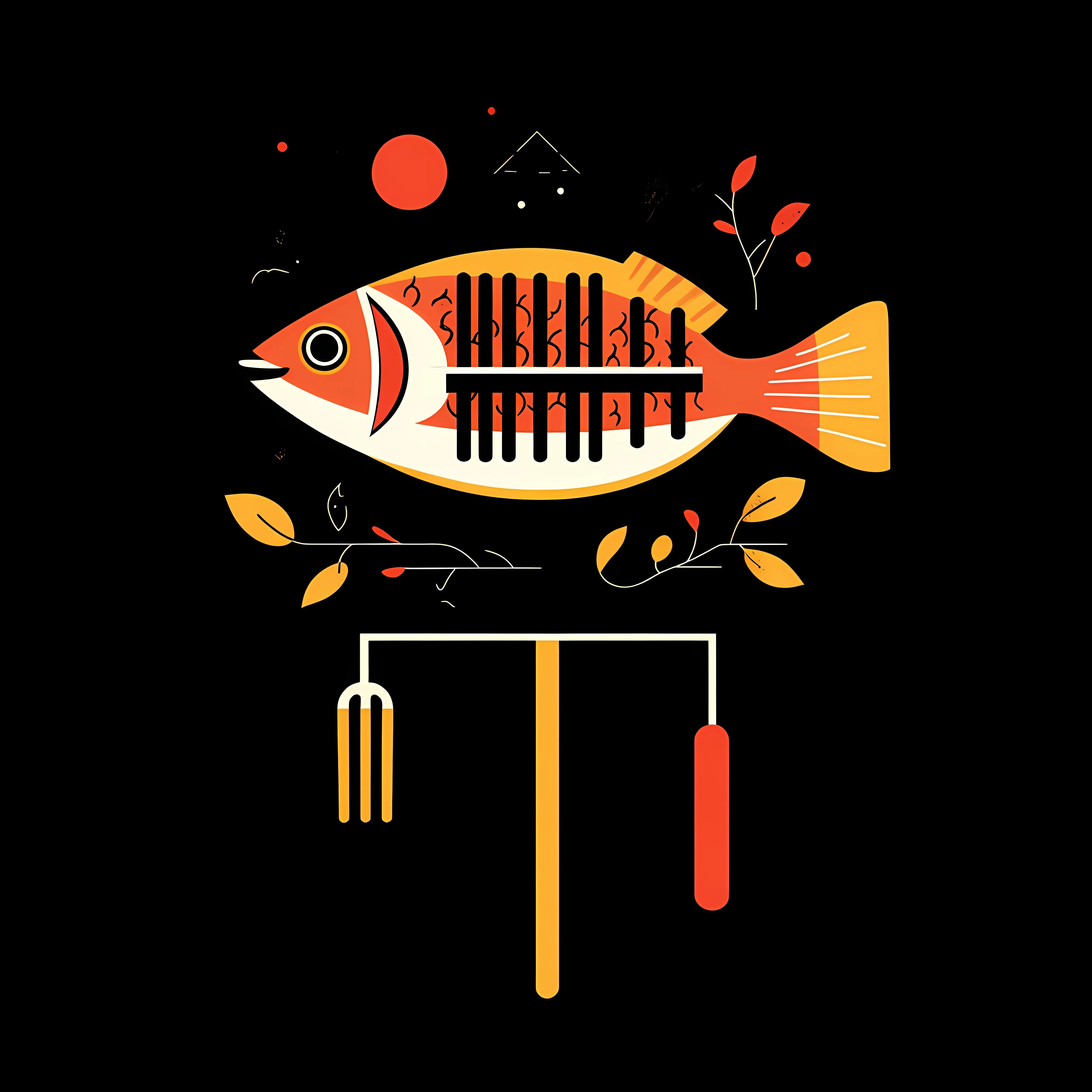 Barbecue Fish and Grill Elements Vector Design – free roasting image from Dotvec