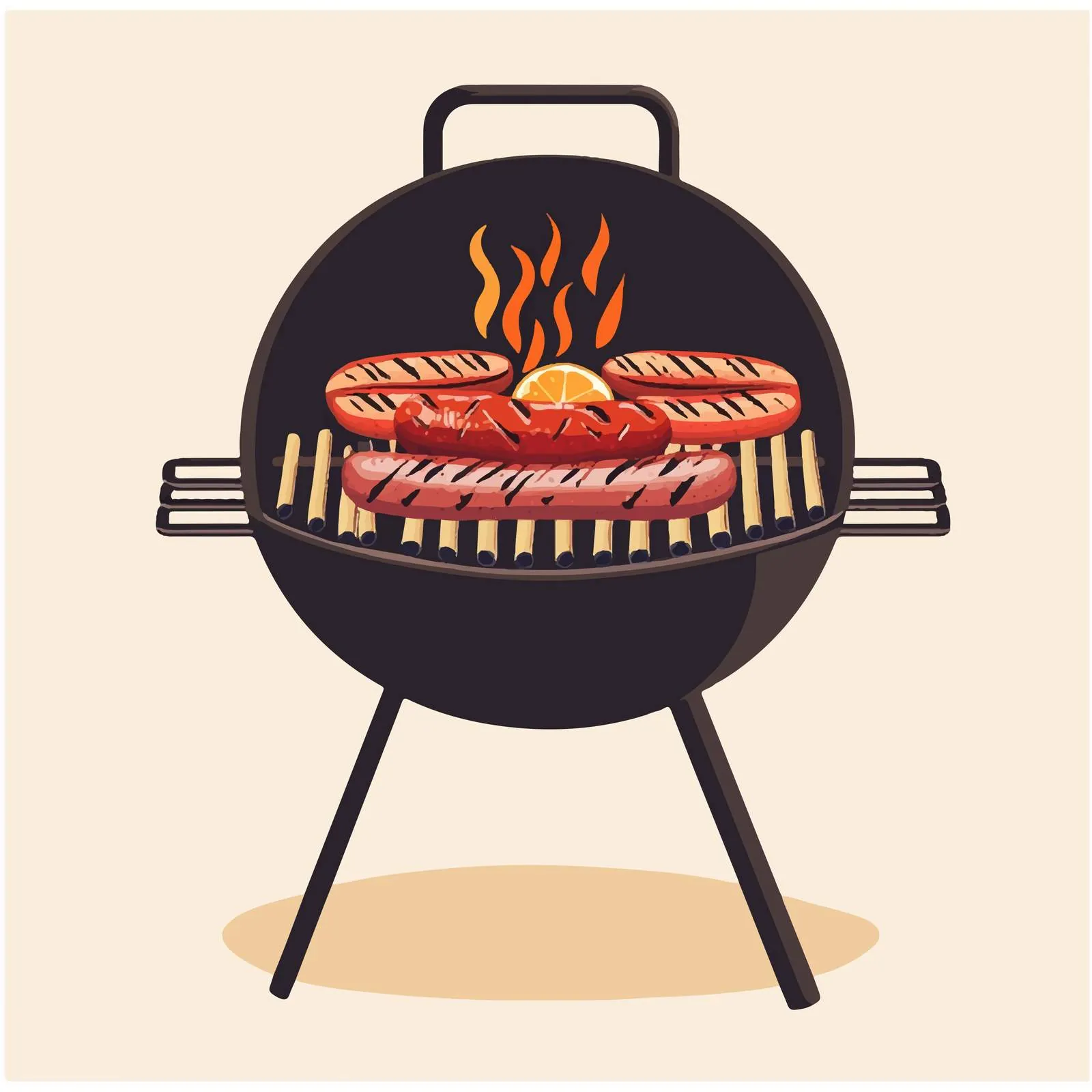 Barbecue Sausage and Grill Vector Elements — free download from Dotvec