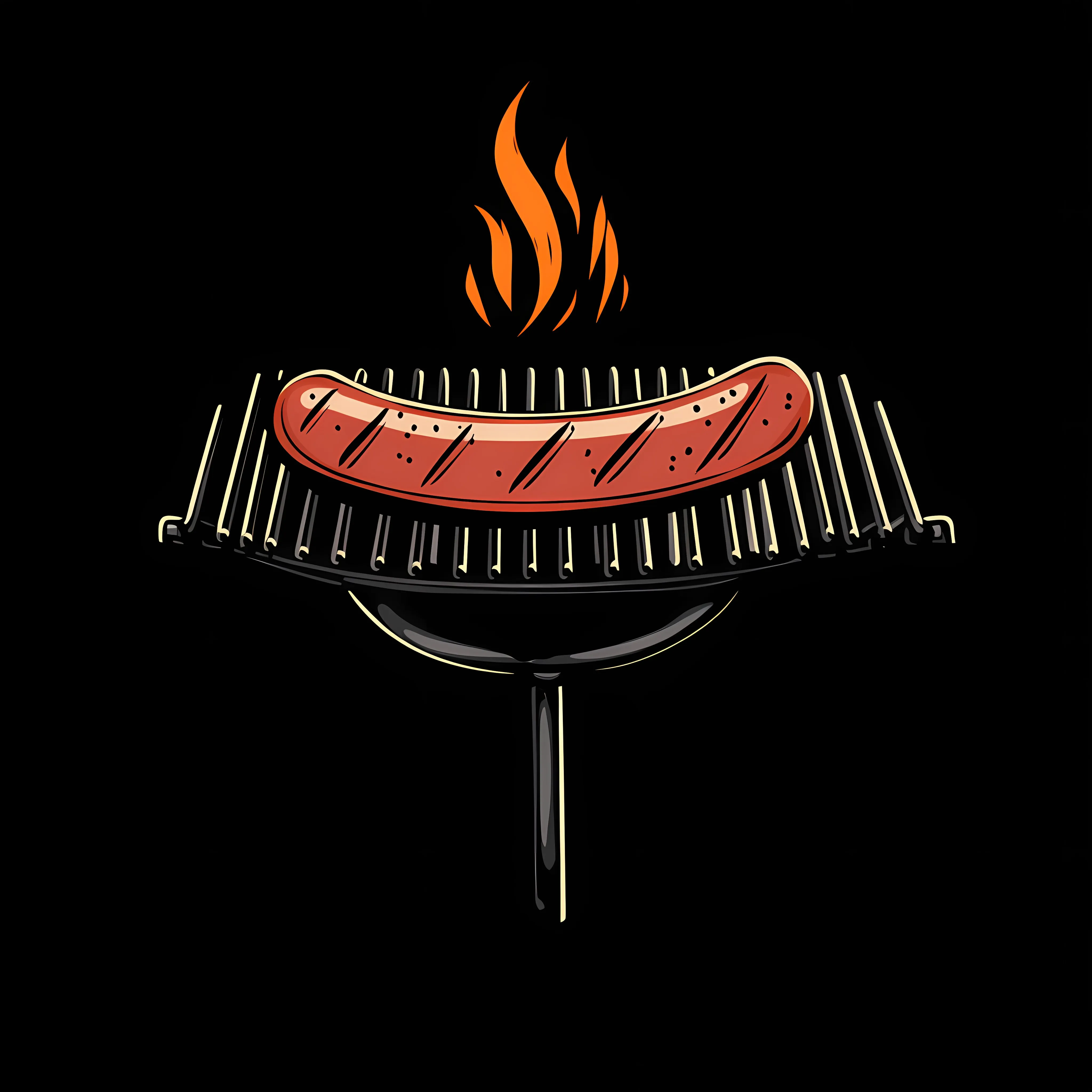 Barbecue Sausage on Fork with Grill Elements — free download from Dotvec