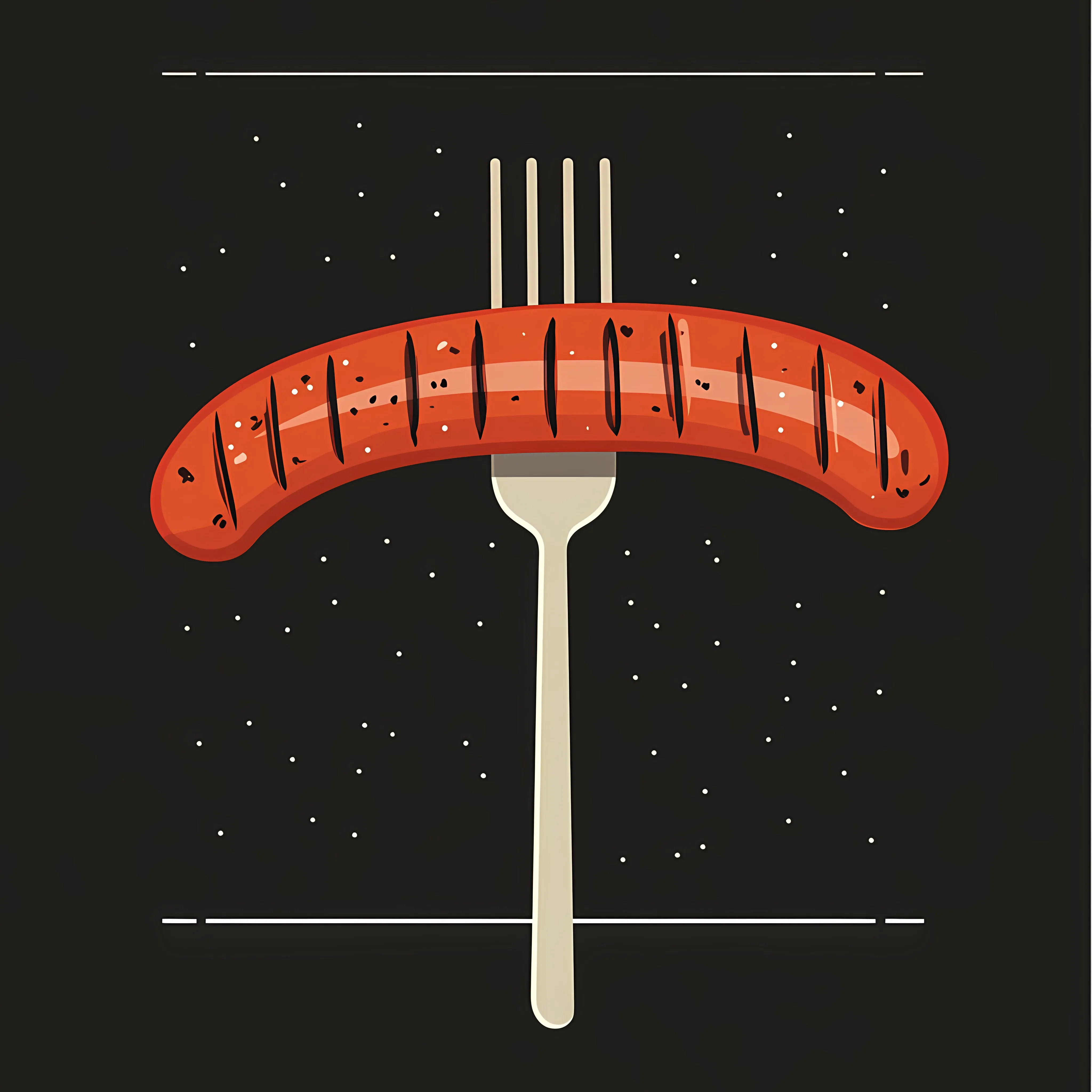 Barbecue Sausage on Fork with Grill Elements — free download from Dotvec