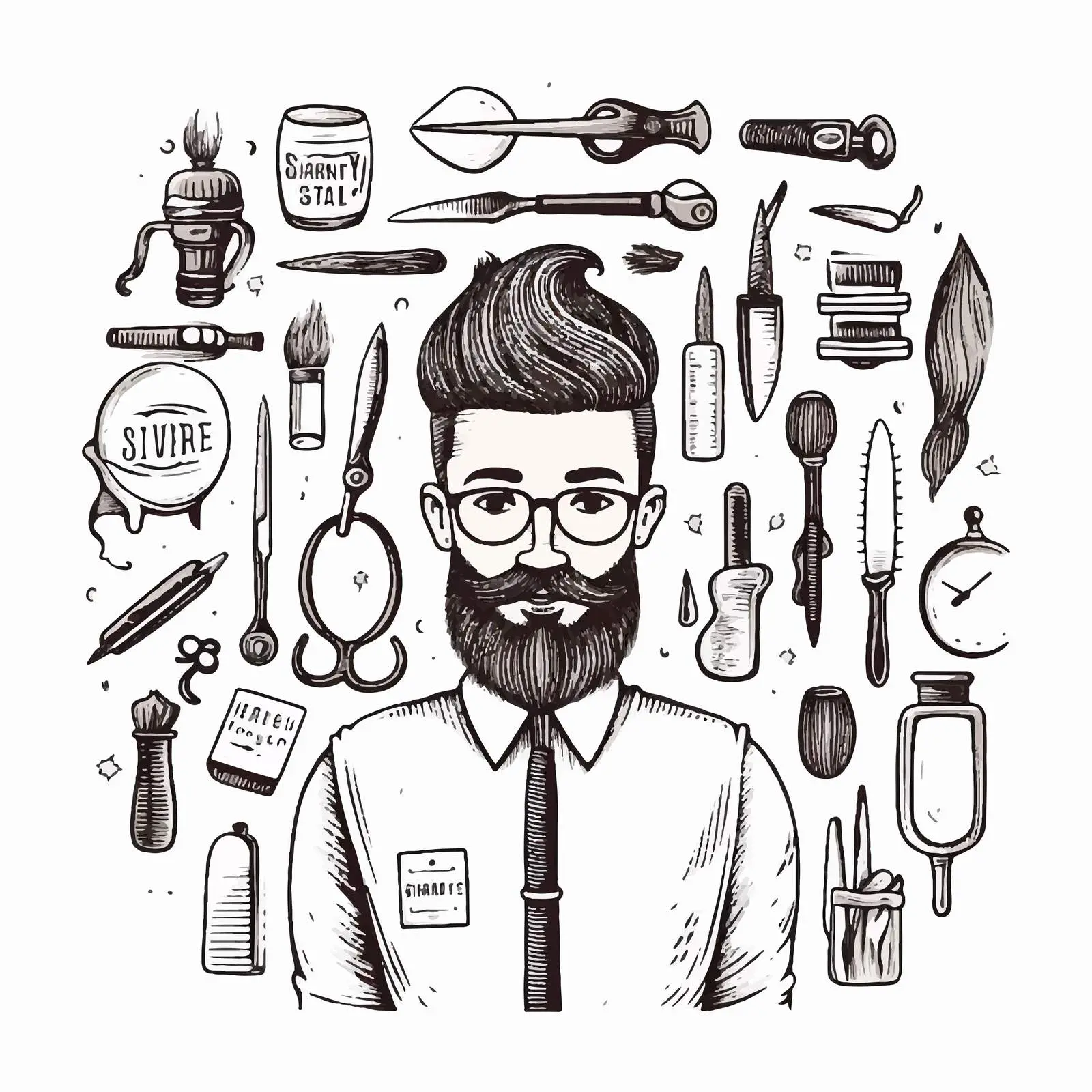 Handwritten Barber Shop Quotes with Scissors — free download from Dotvec