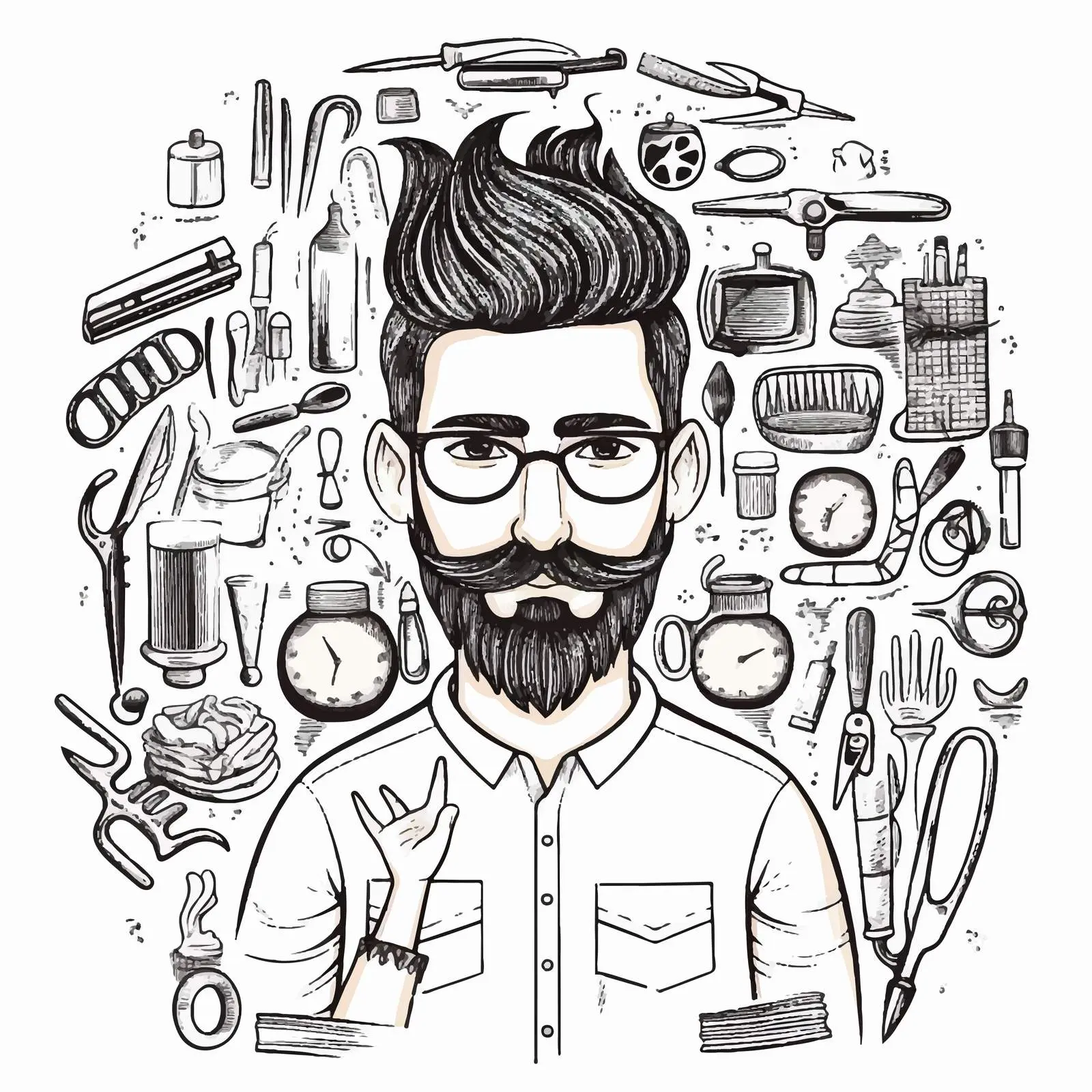 Barber Shop Handwritten Quotes and Scissors — free download from Dotvec