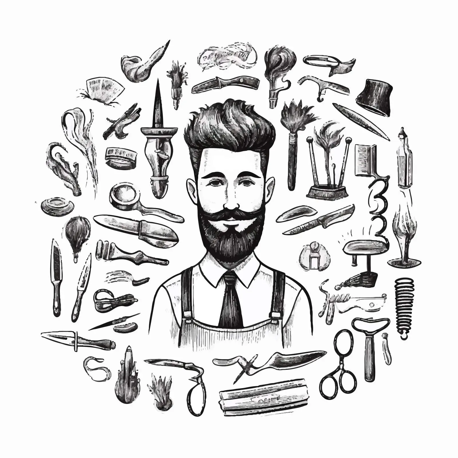 Handwritten Barber Quotes with Scissors Illustration — free download from Dotvec
