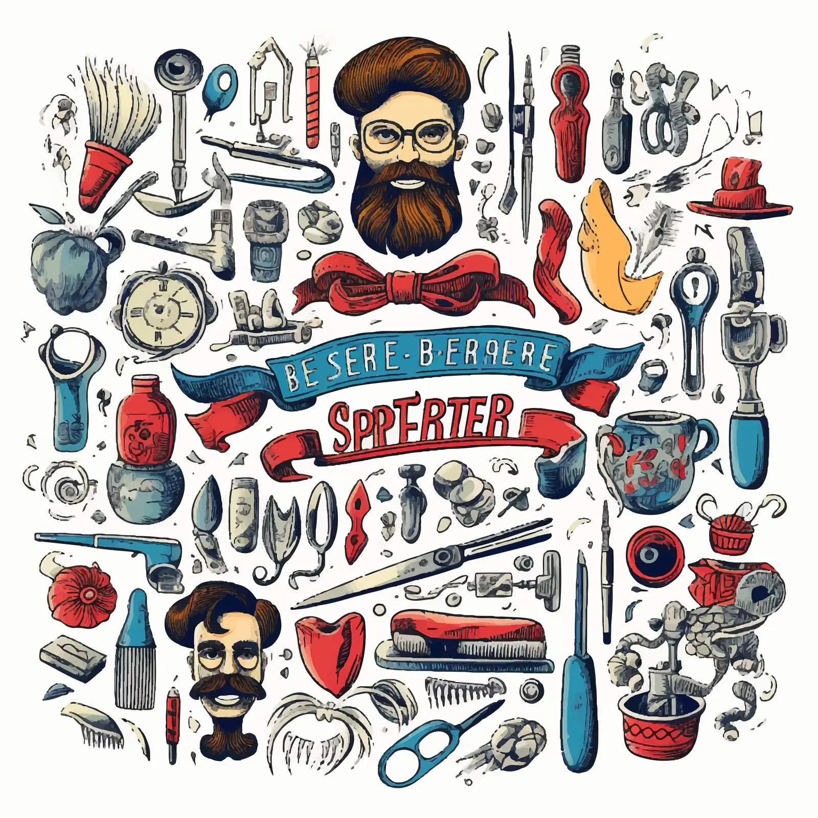 Handwritten Barber Shop Quotes with Tattooed Hands — free download from Dotvec