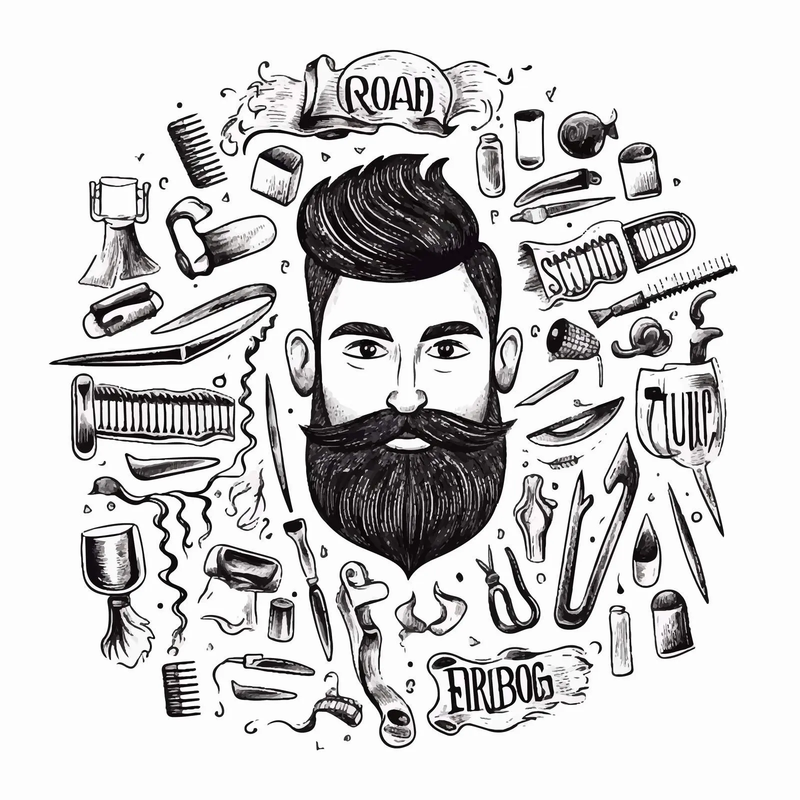 Handwritten Barbershop Quotes with Scissors — free download from Dotvec