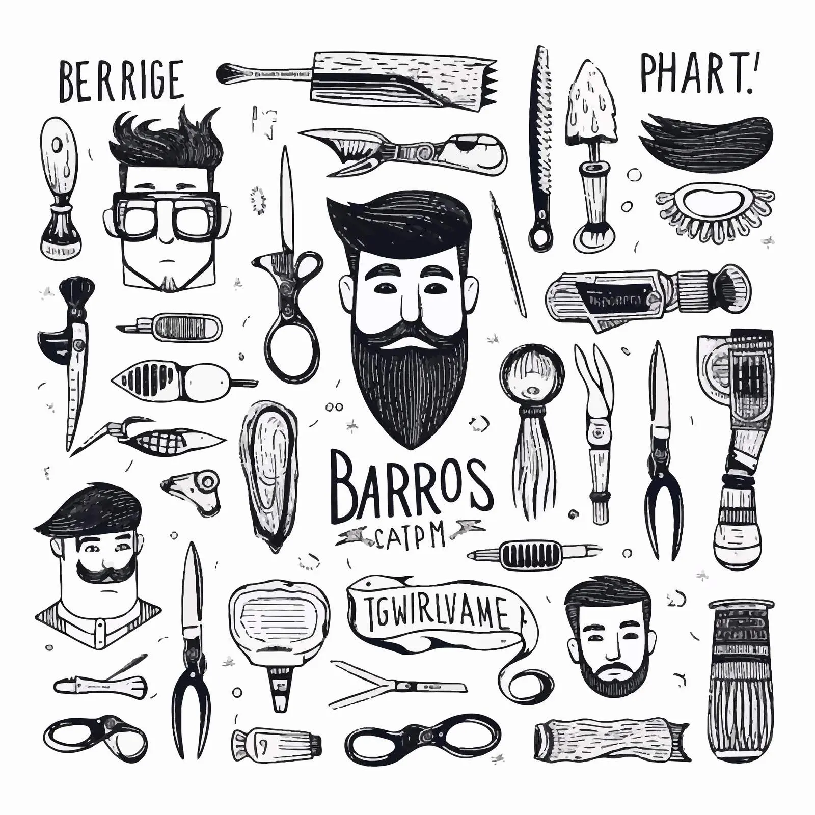 Barbershop Handwritten Quotes with Scissors Design – free iss image from Dotvec
