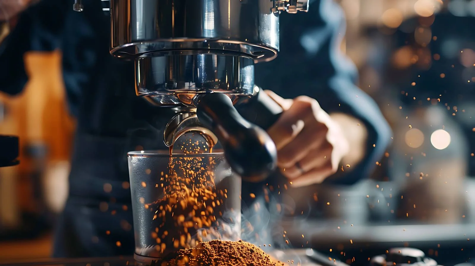 Barista Grinder Machine with Bottomless Filter – free grind image from Dotvec