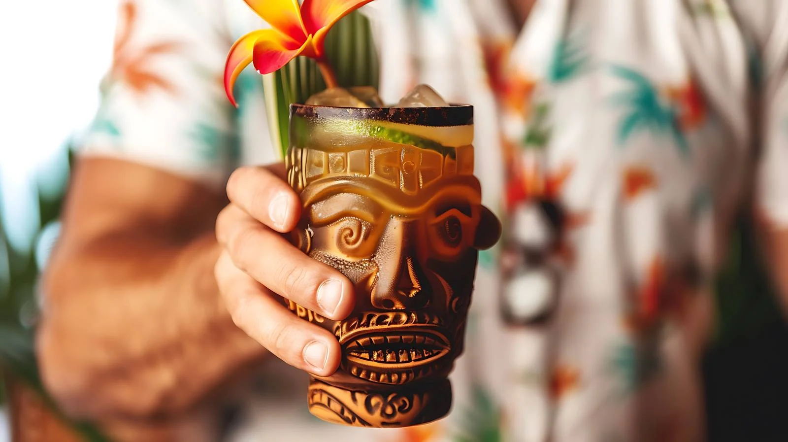 Tiki Cocktail Summer Party Bartender Scene — free download from Dotvec