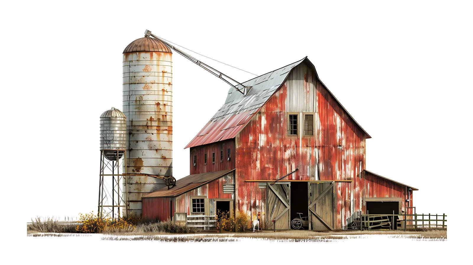 Rural Farmstead Amid Stormy Midwestern Sky — free download from Dotvec