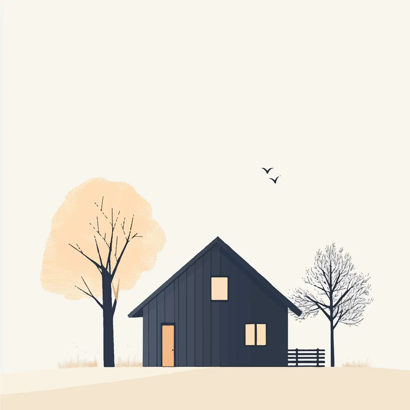 Barn House Vector Framed Illustration — free download from Dotvec