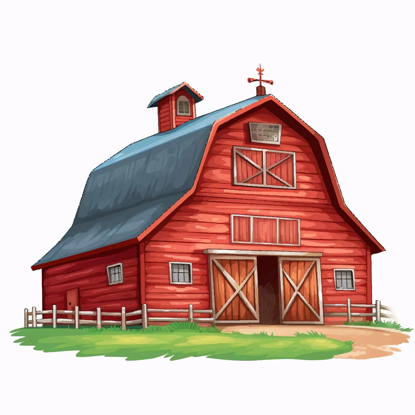 Barn and Granary Vector Illustration on Transparent Background — free download from Dotvec