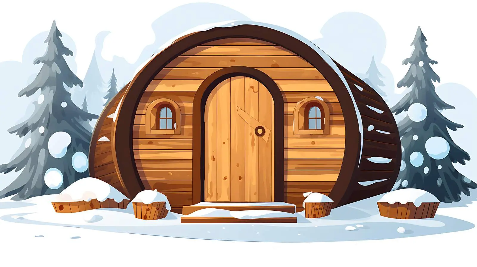 Outdoor Barrel Sauna Wellness Spa Cabin — free download from Dotvec