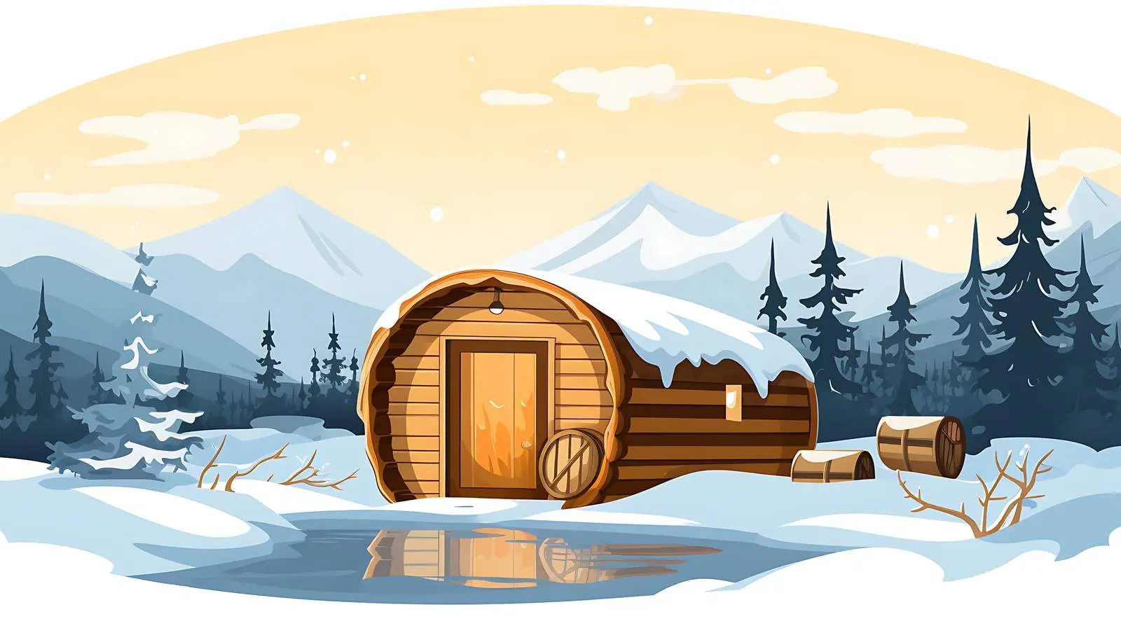 Outdoor Barrel Sauna for Wellness Spa — free download from Dotvec