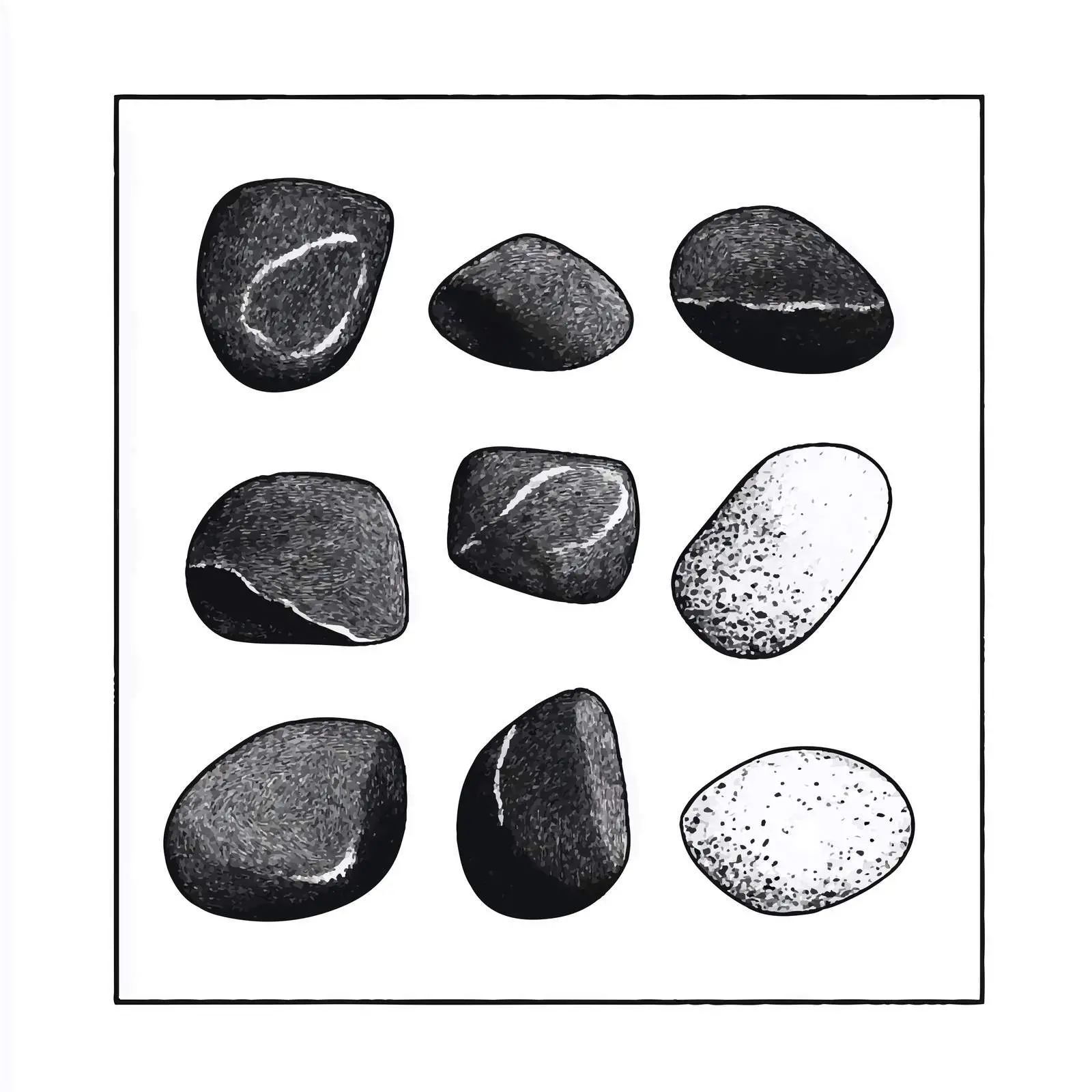 Trendy Basalt Stones Hand Drawing — free download from Dotvec