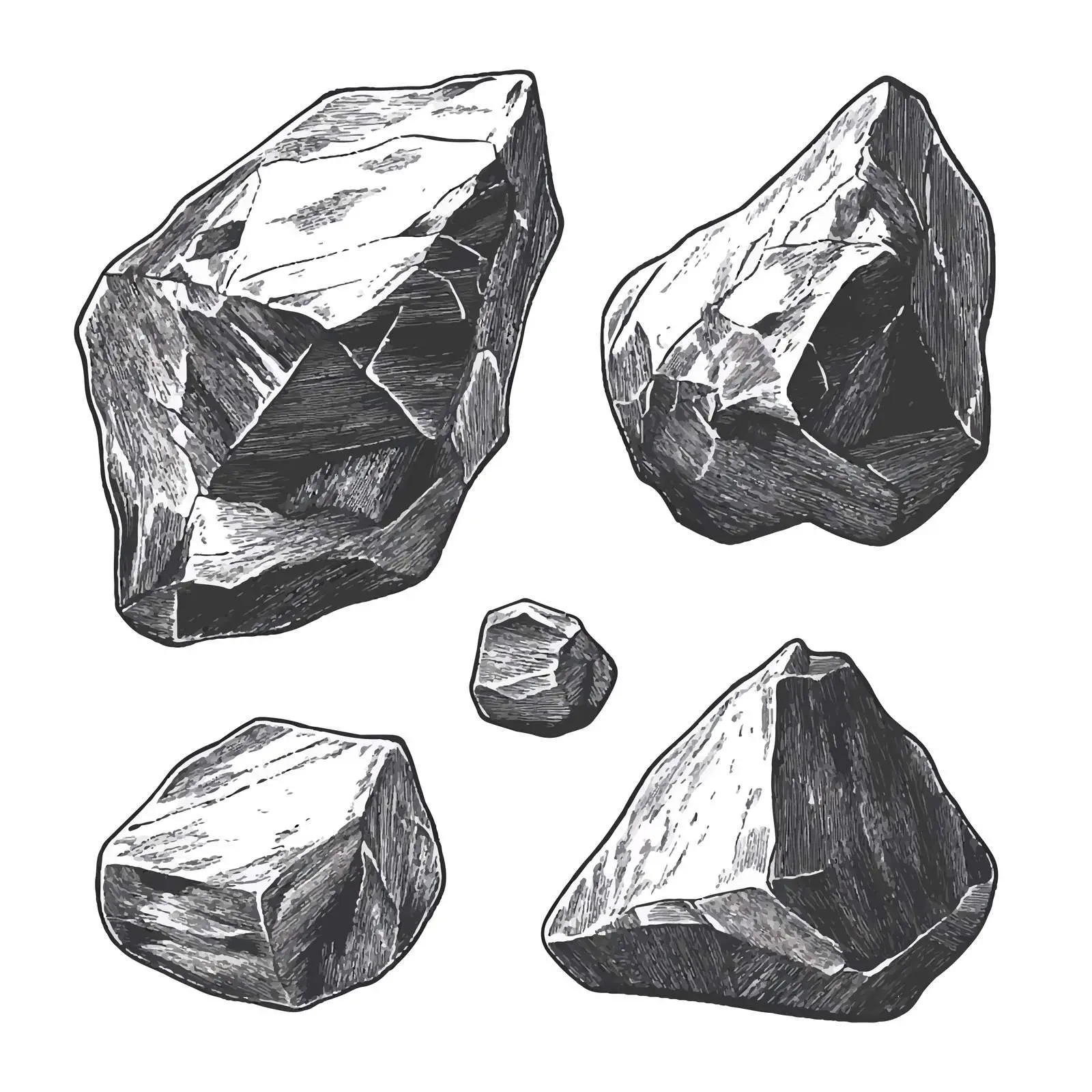 Trendy Hand Drawn Basalt Stones — free download from Dotvec