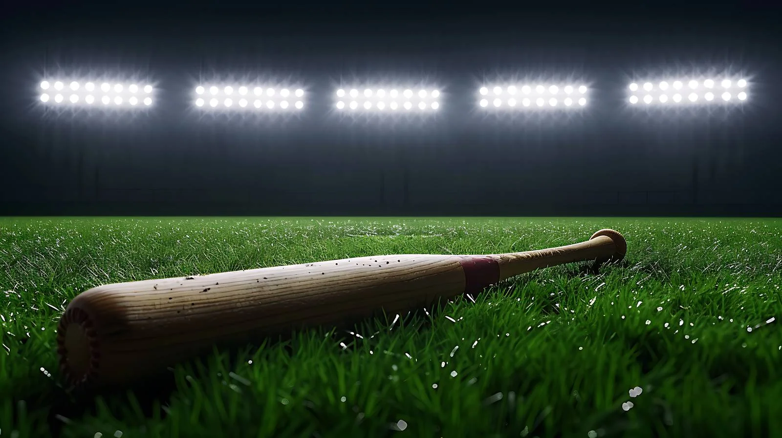 Night Stadium Baseball Game with Bat — free download from Dotvec