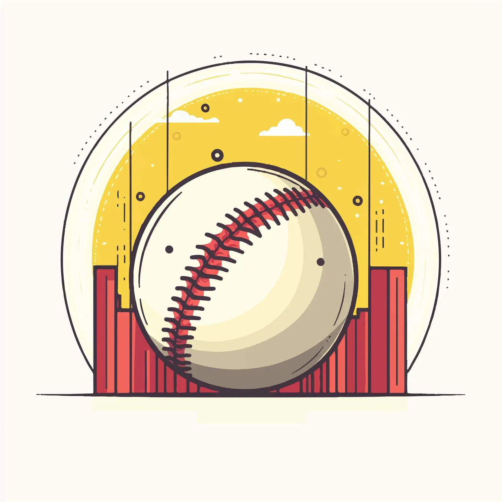 Flat Vector Illustration of Baseball — free download from Dotvec