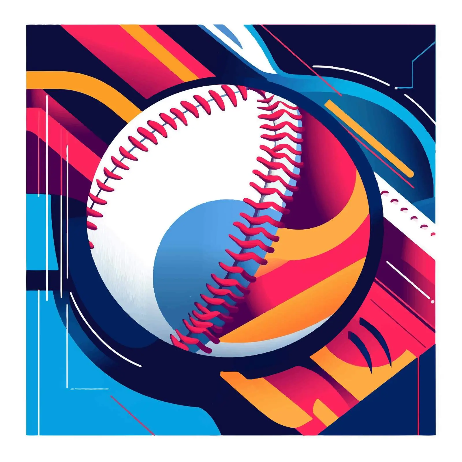 Flat Baseball Vector Illustration – free sports symbol image from Dotvec