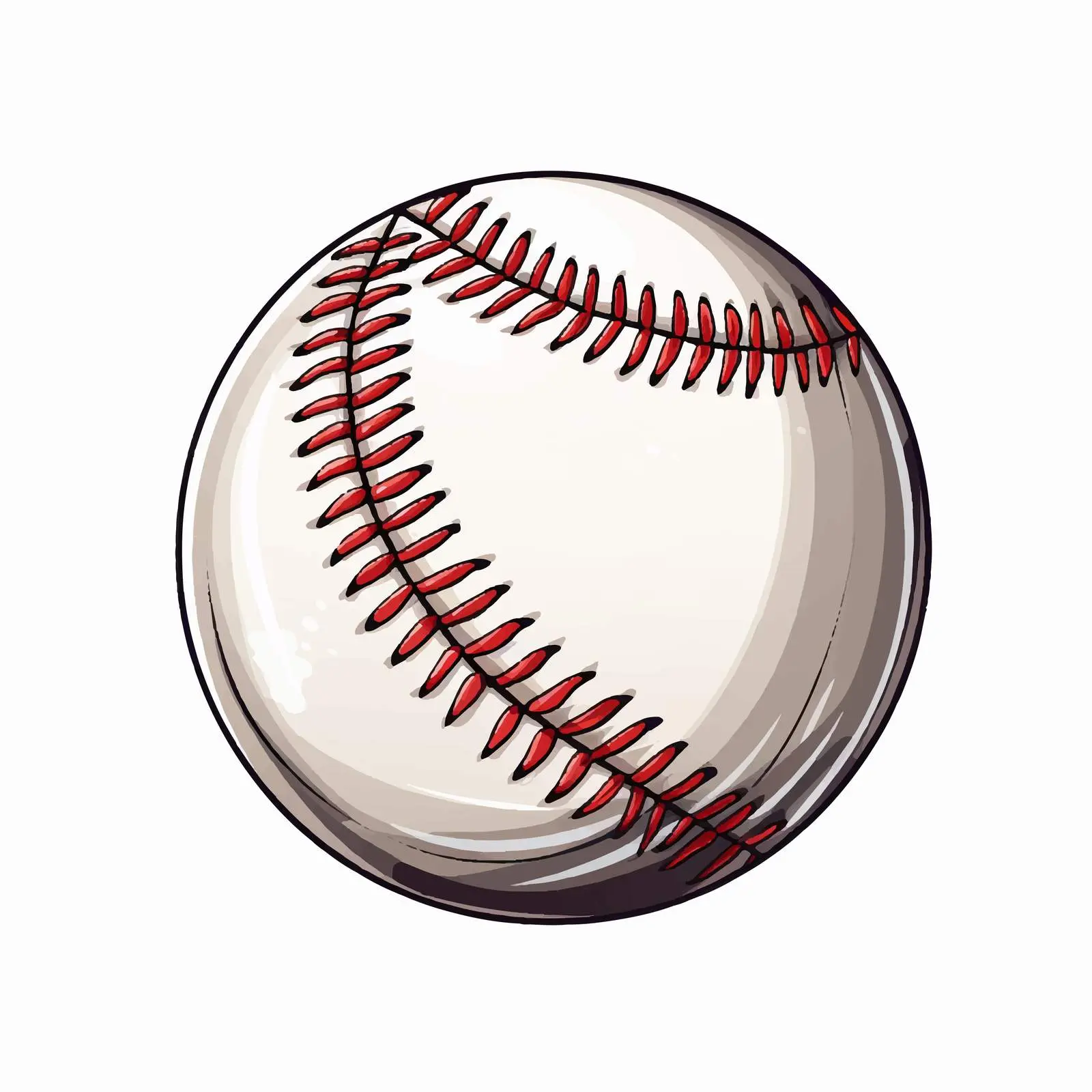 Baseball Ball Vector Illustration on White Background — free download from Dotvec