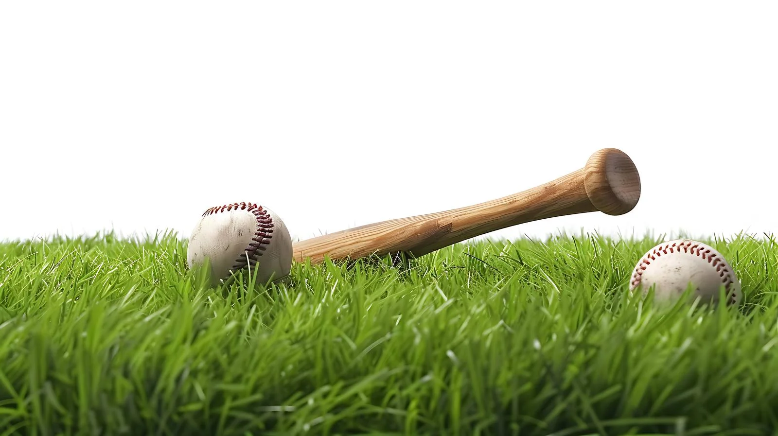 Baseball equipment on grass near field with stripe — free download from Dotvec